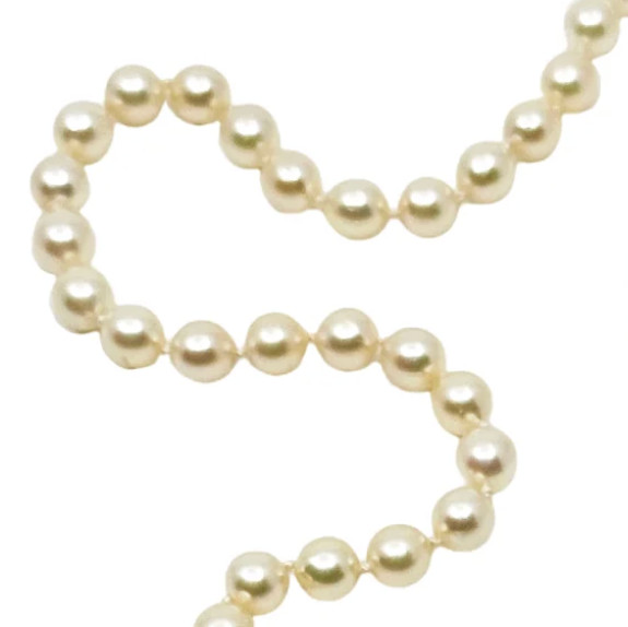 Hi Luster Fuji Akoya Pearl Necklace Strand Cream Graduated AAA+ 10mm VTG 19” WOW