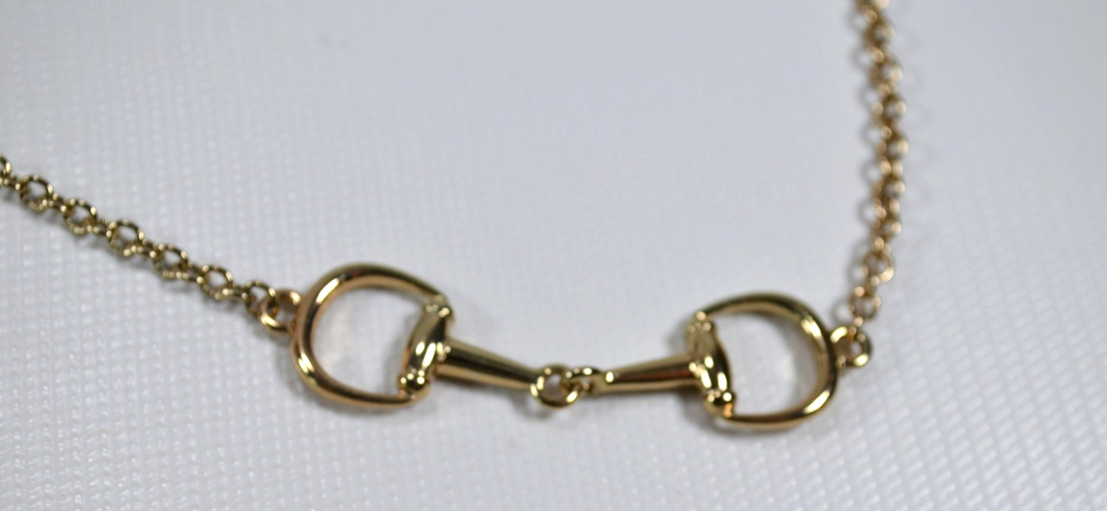 Gold Tone Link Necklace with Large Gold Tone Connecters 32″ No Clasp