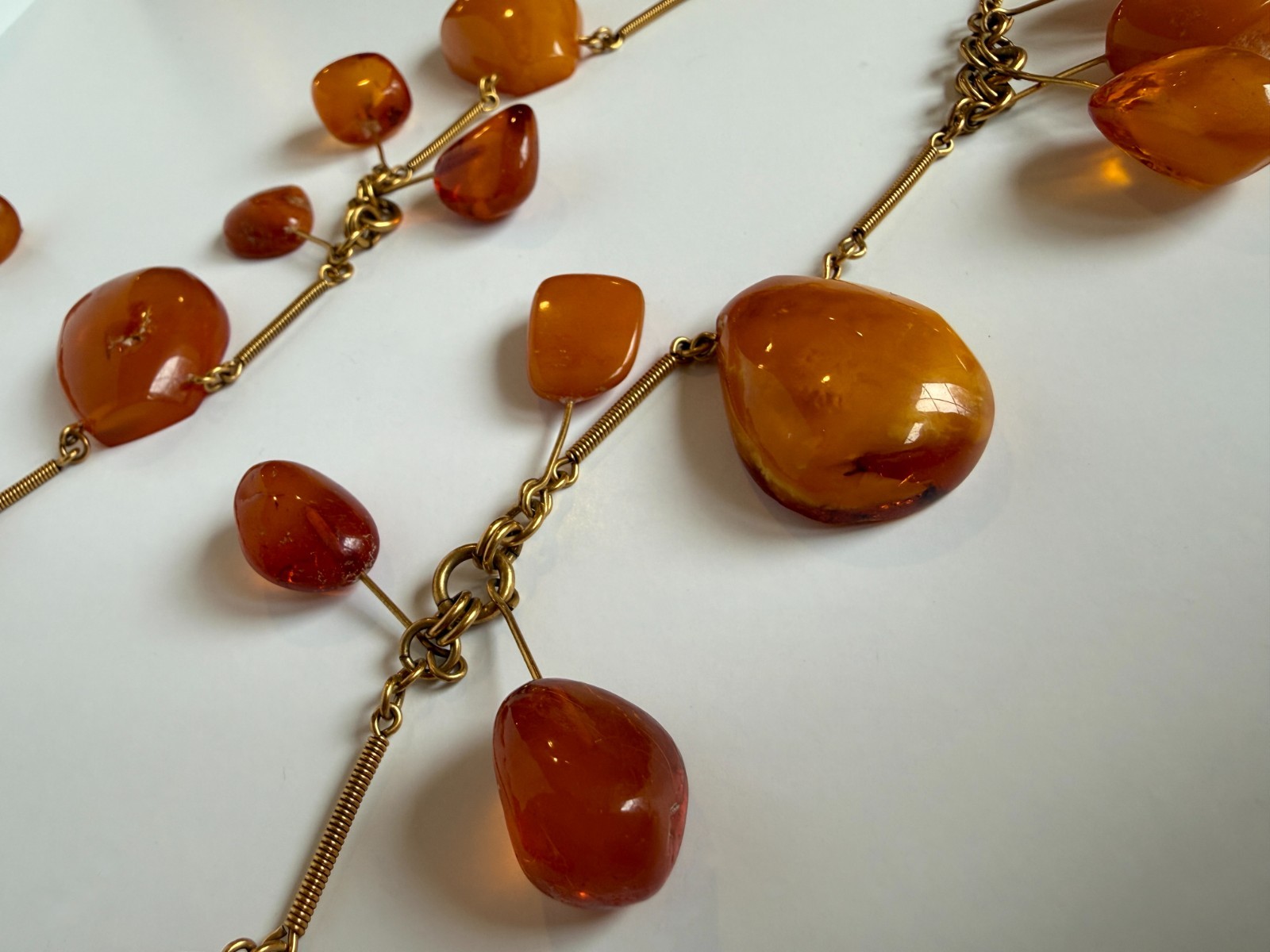 GORG Vintage Natural Egg Yolk Honey Cognac Baltic Amber Necklace 28″ EXC COND