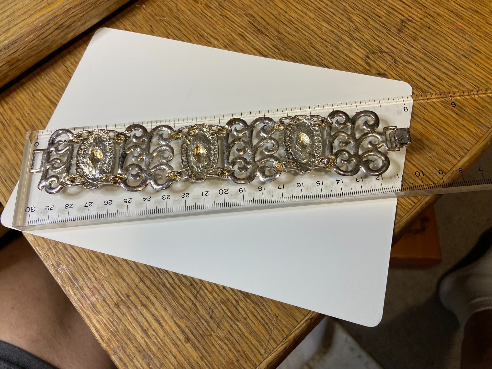Victorian Wide Revival Bracelet Edwardian Design 8 Inch