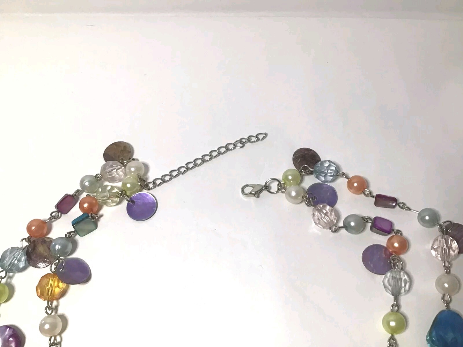 Mother Of Pearl Necklace Double or Single Strand Multi Color Pastels Vintage