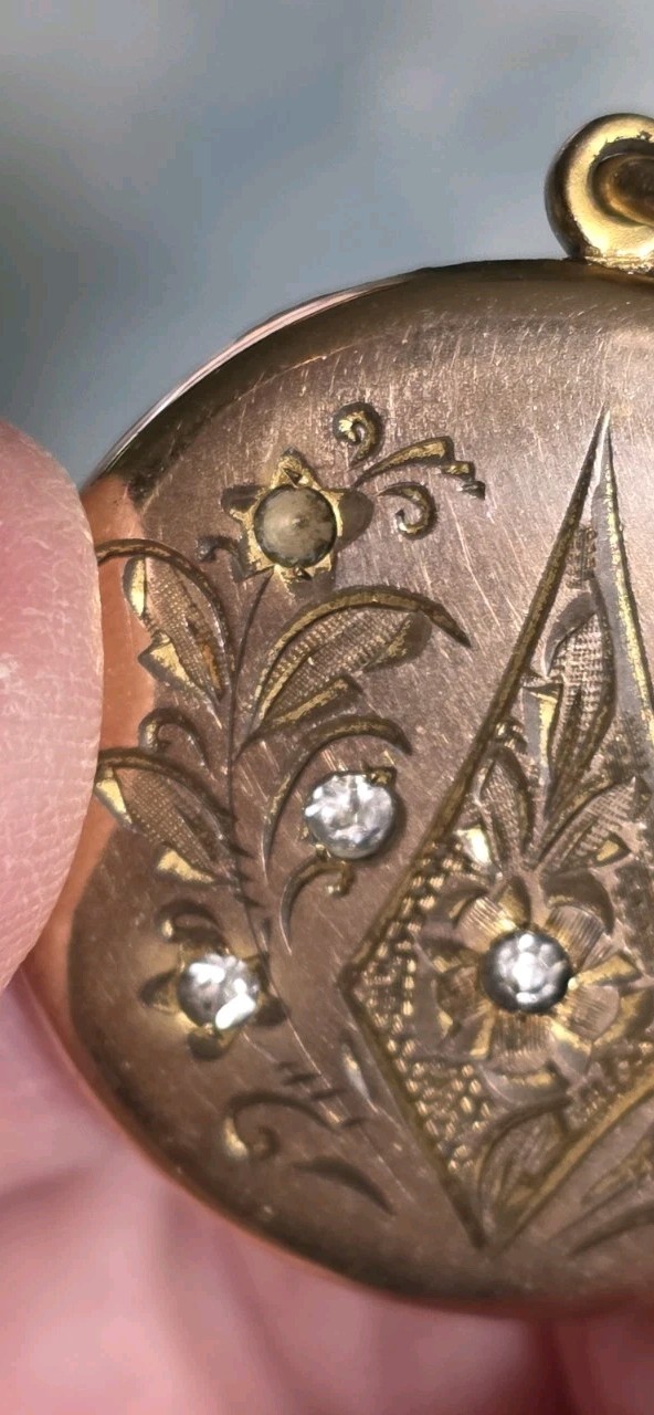 Victorian Rose Gold Filled Paste Locket