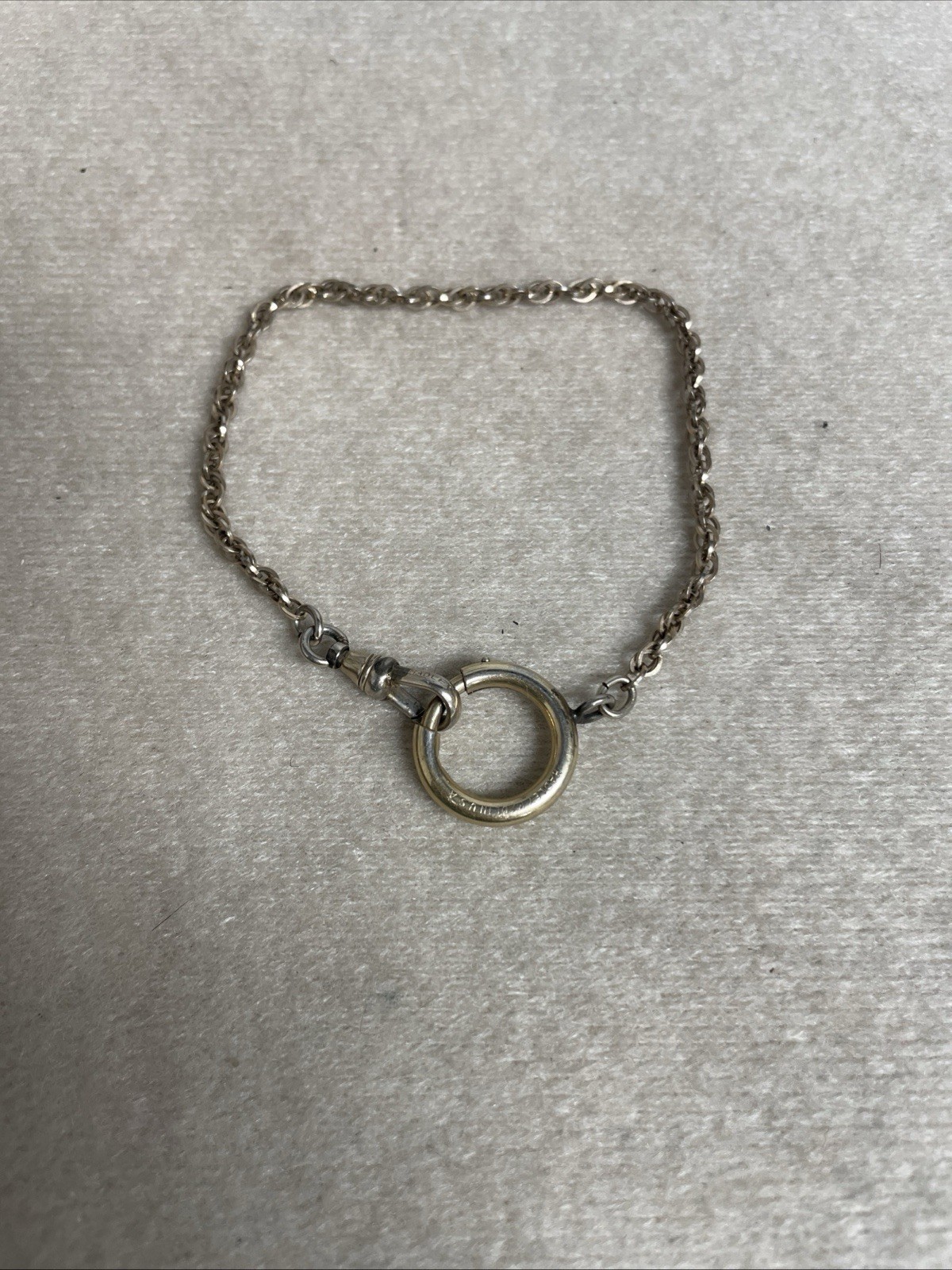 Victorian gold filled chain Signed Hadley Made in USA Large ring