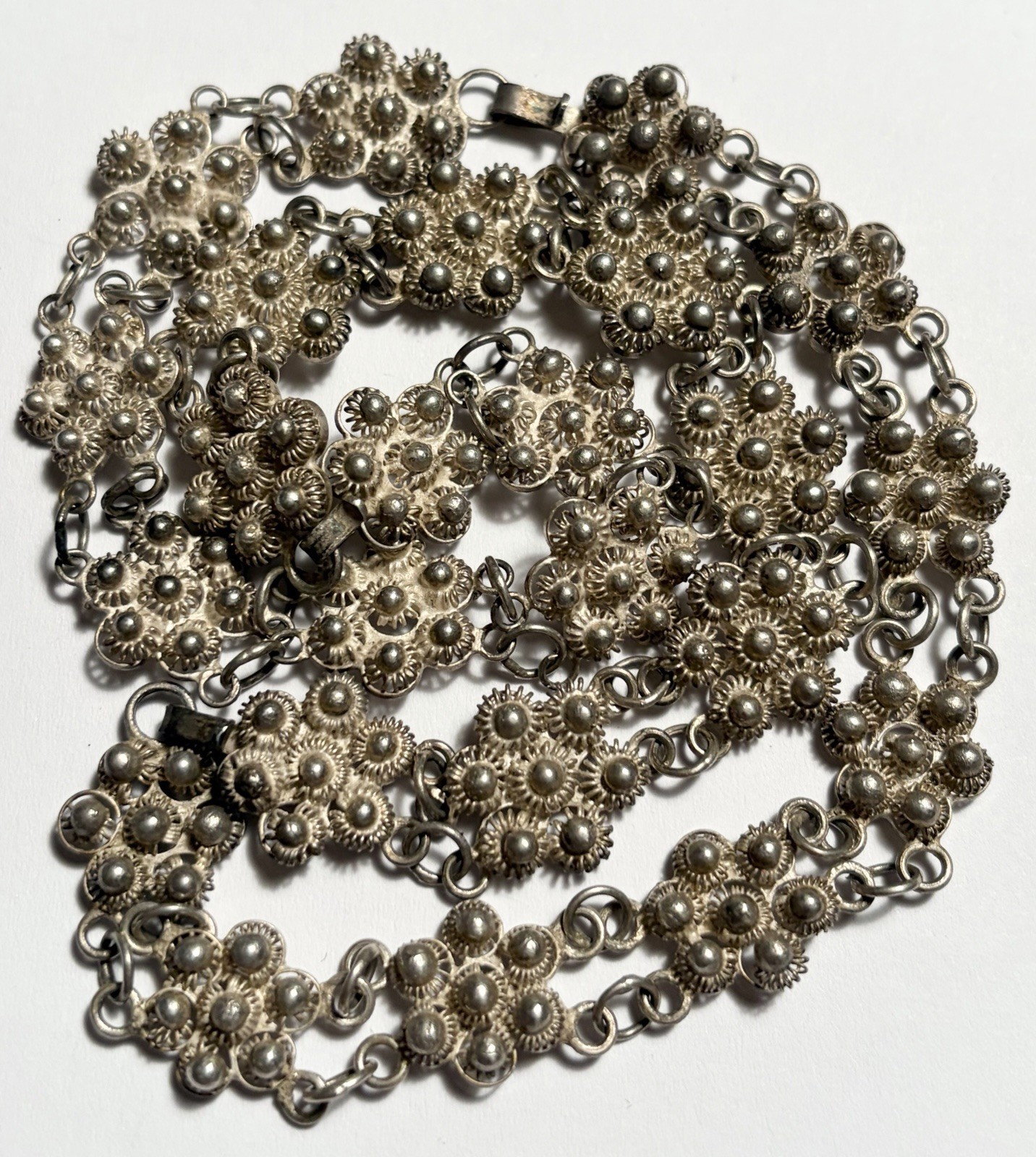 3 Antique Vintage Chinese Silver Cannetille Filigree Bracelets 6.5″ Necklace 41g