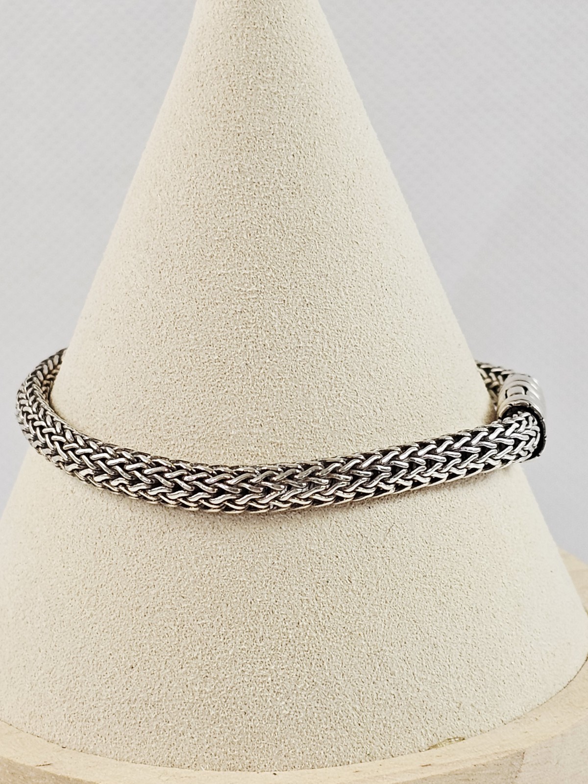 John Hardy Sterling Silver 925 Woven Wheat Bracelet 5mm Size Medium 7 1/4″