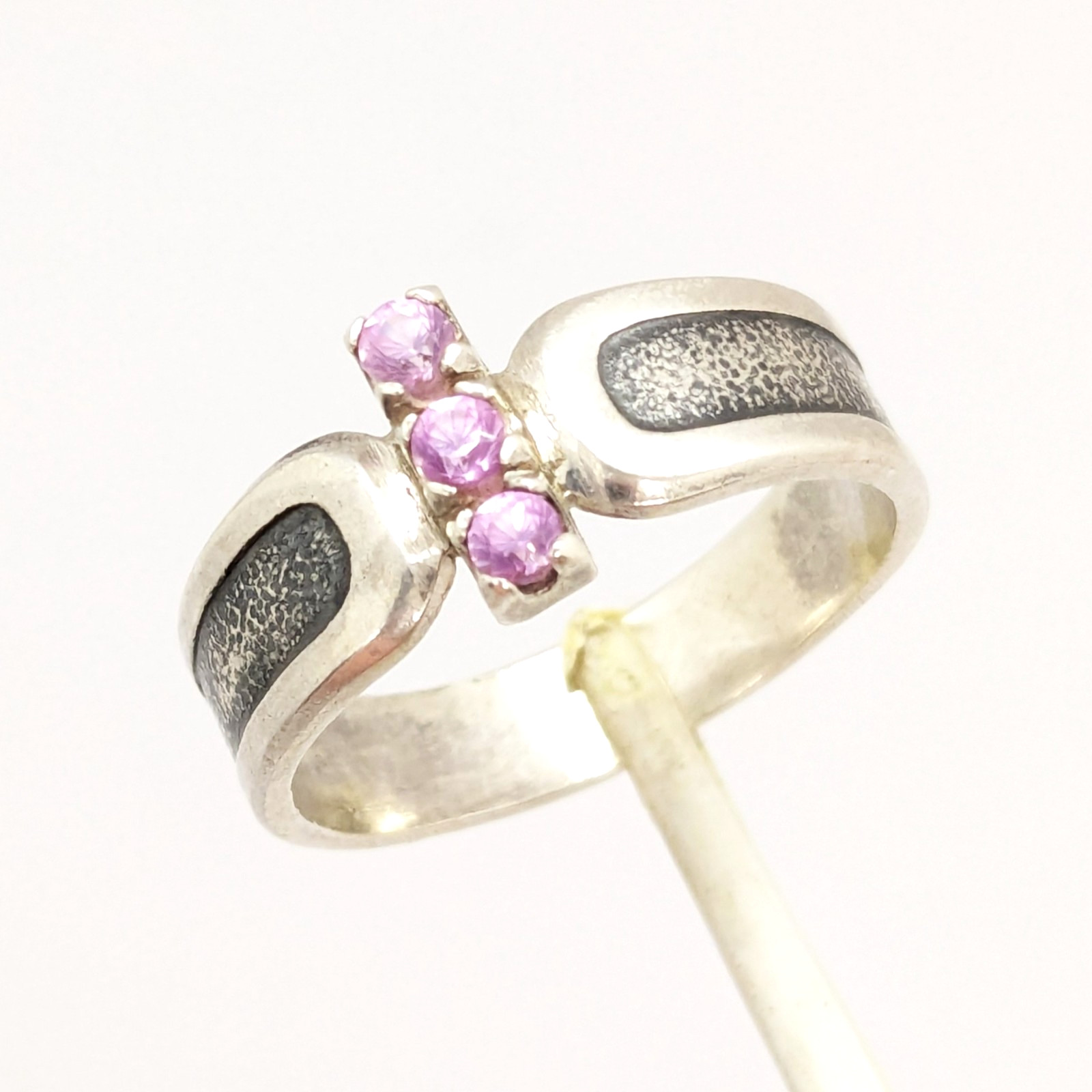 Vintage Elegant RING Silver 925 with Chic Bright Stones -size: 8US (18.5mm)| #46
