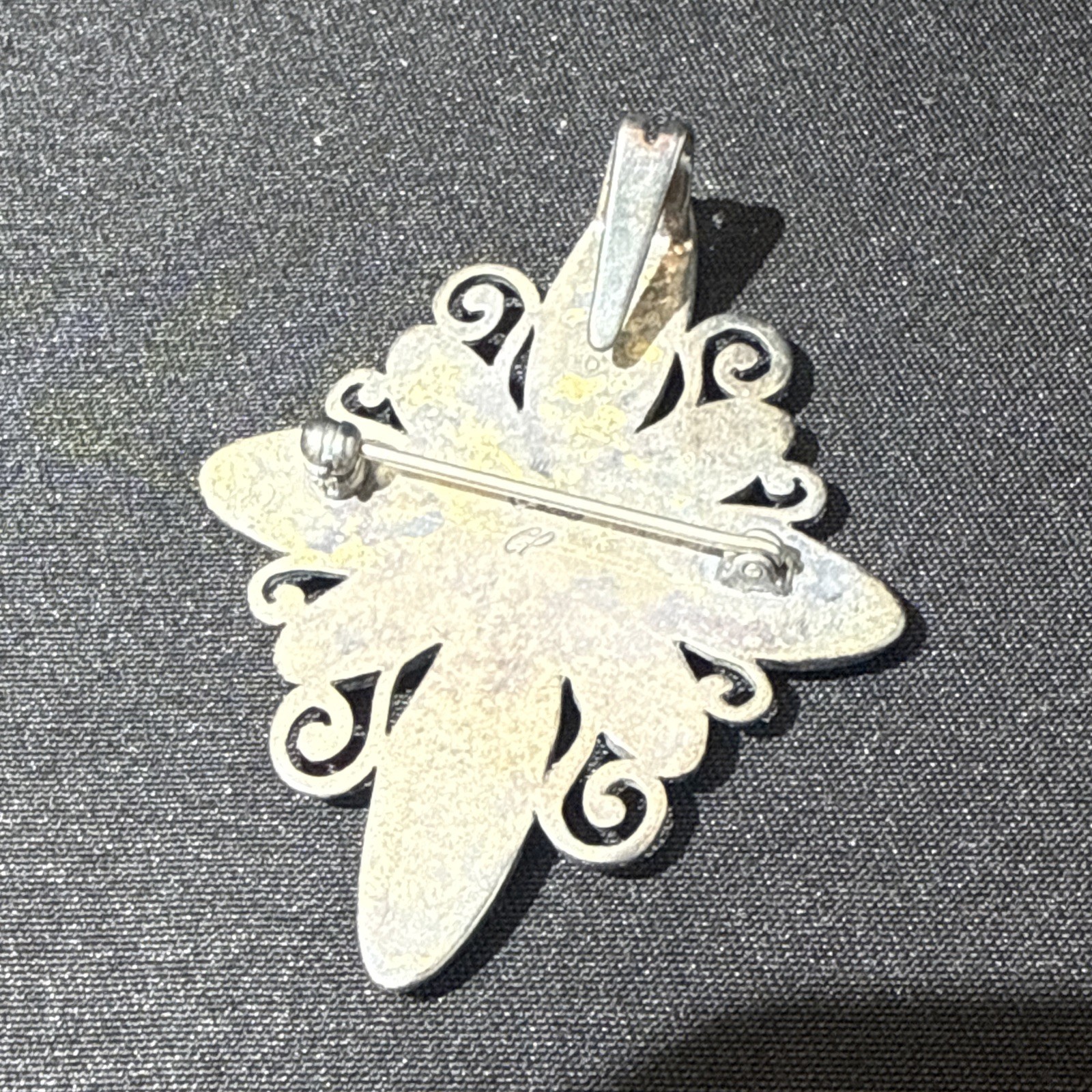 Carolyn Pollack Relios Brooch Sterling Silver Color Burst cross