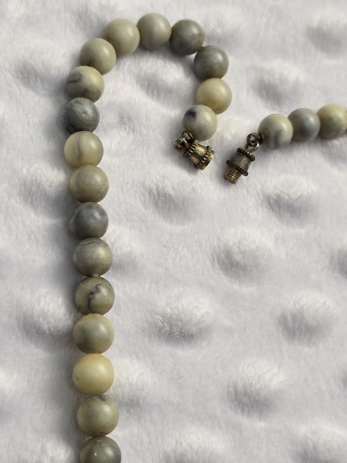Vintage Hong Kong Necklace and Earring Set Clip On Earrings Beaded Necklace Blue
