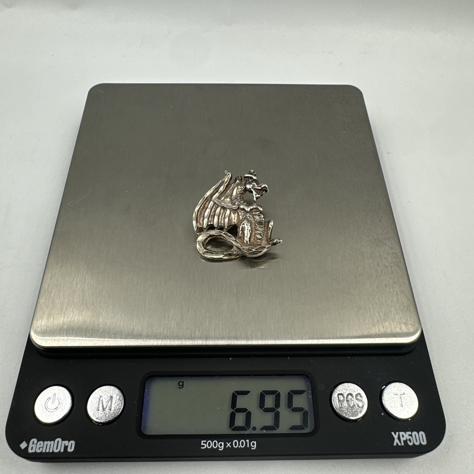 Vintage Sterling Silver Dragon Pendant 6.9 Grams Fantasy Whimsical Signed