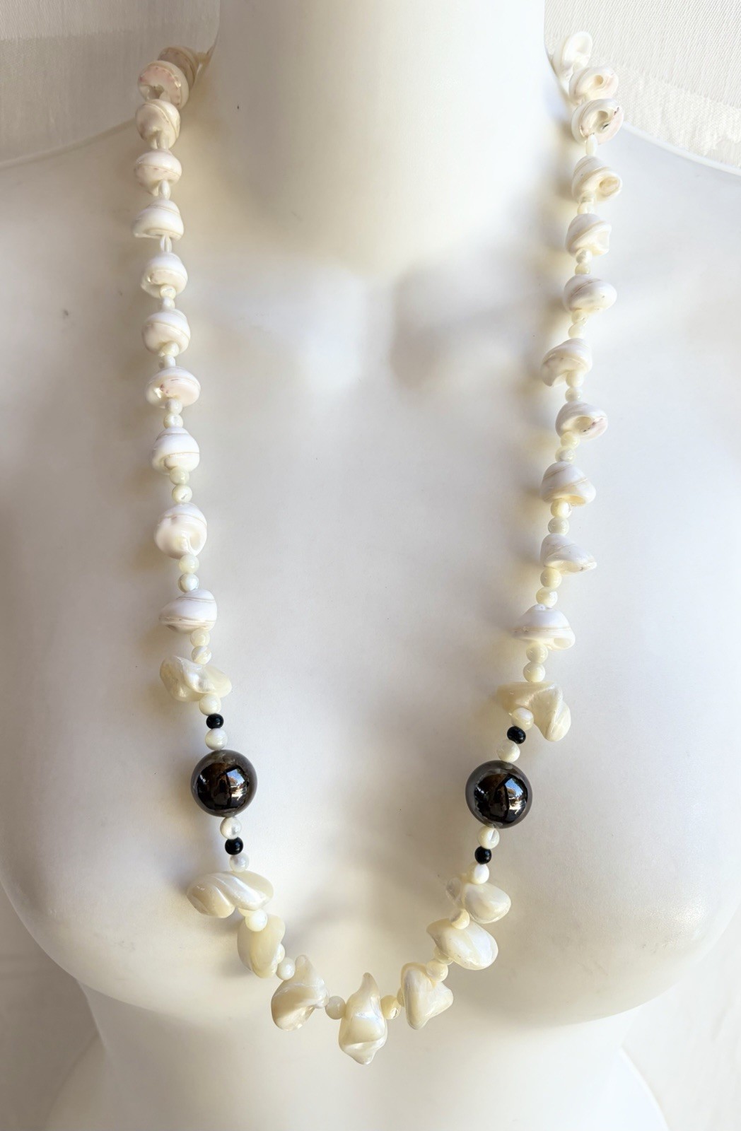 1970’s 28” Natural Mother of Pearl / Shell Necklace
