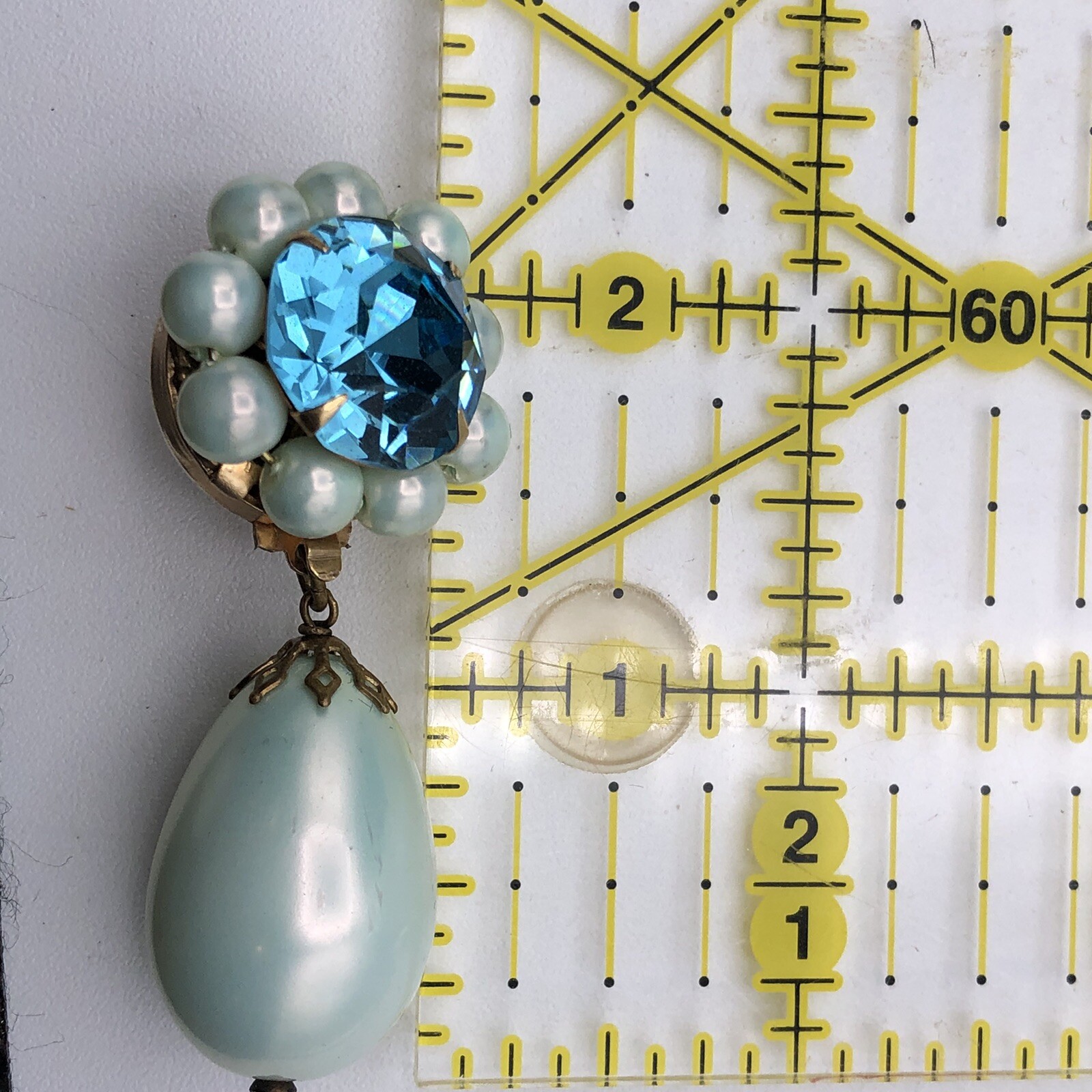 Vintage 1960’s Sea Mist Choker Earrings And Brooch Costume Jewelry Set