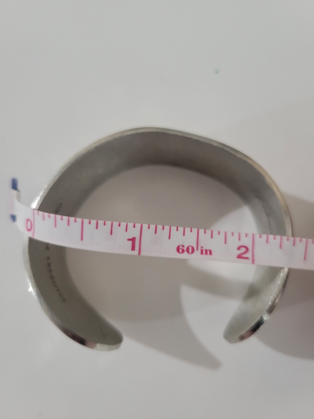 Signed Salisbury Pewter February Flower of the Month Cuff Bracelet EUC