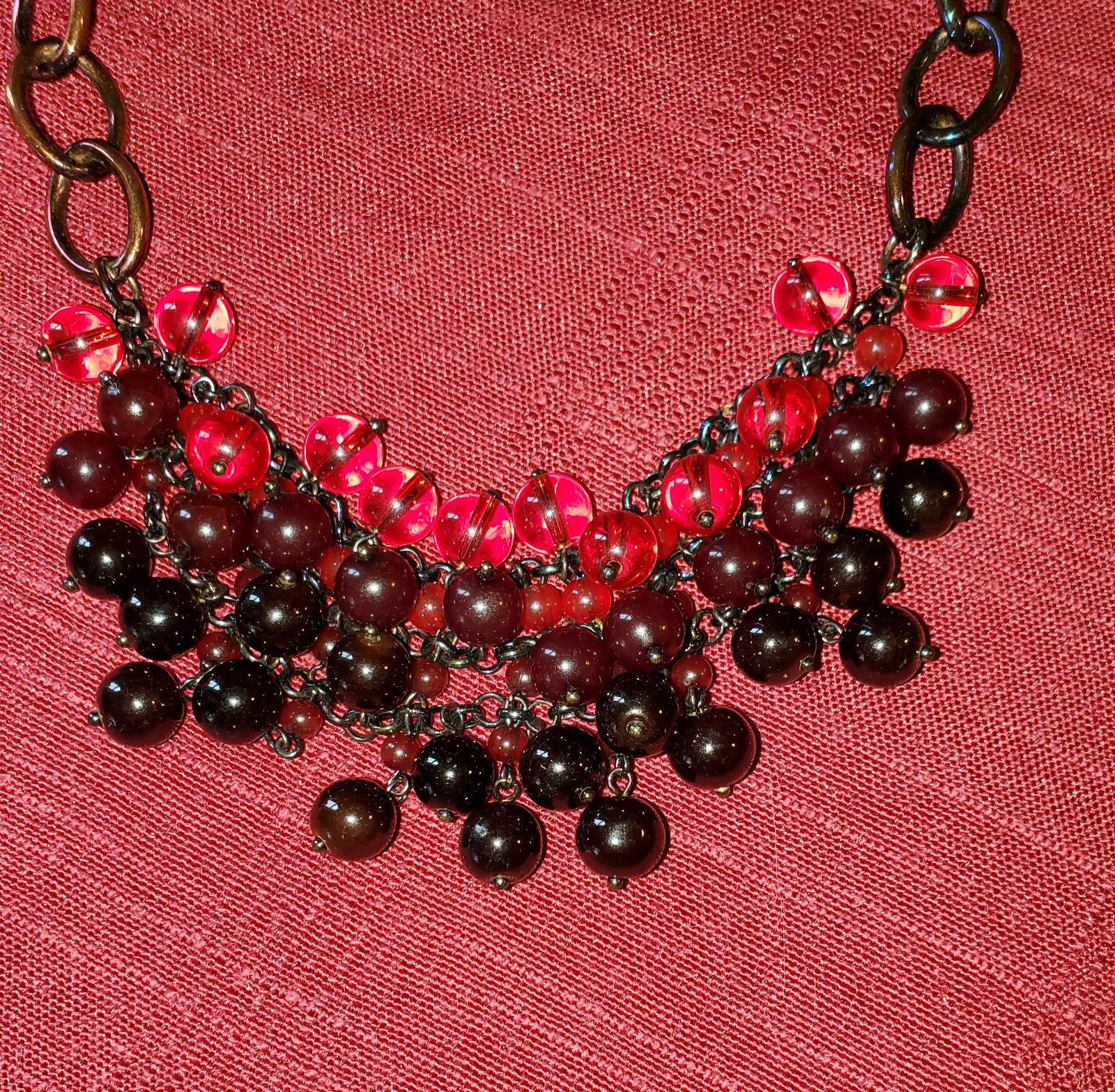 Vintage Beaded Cluster Necklace Coldwater Creek Lush Berries