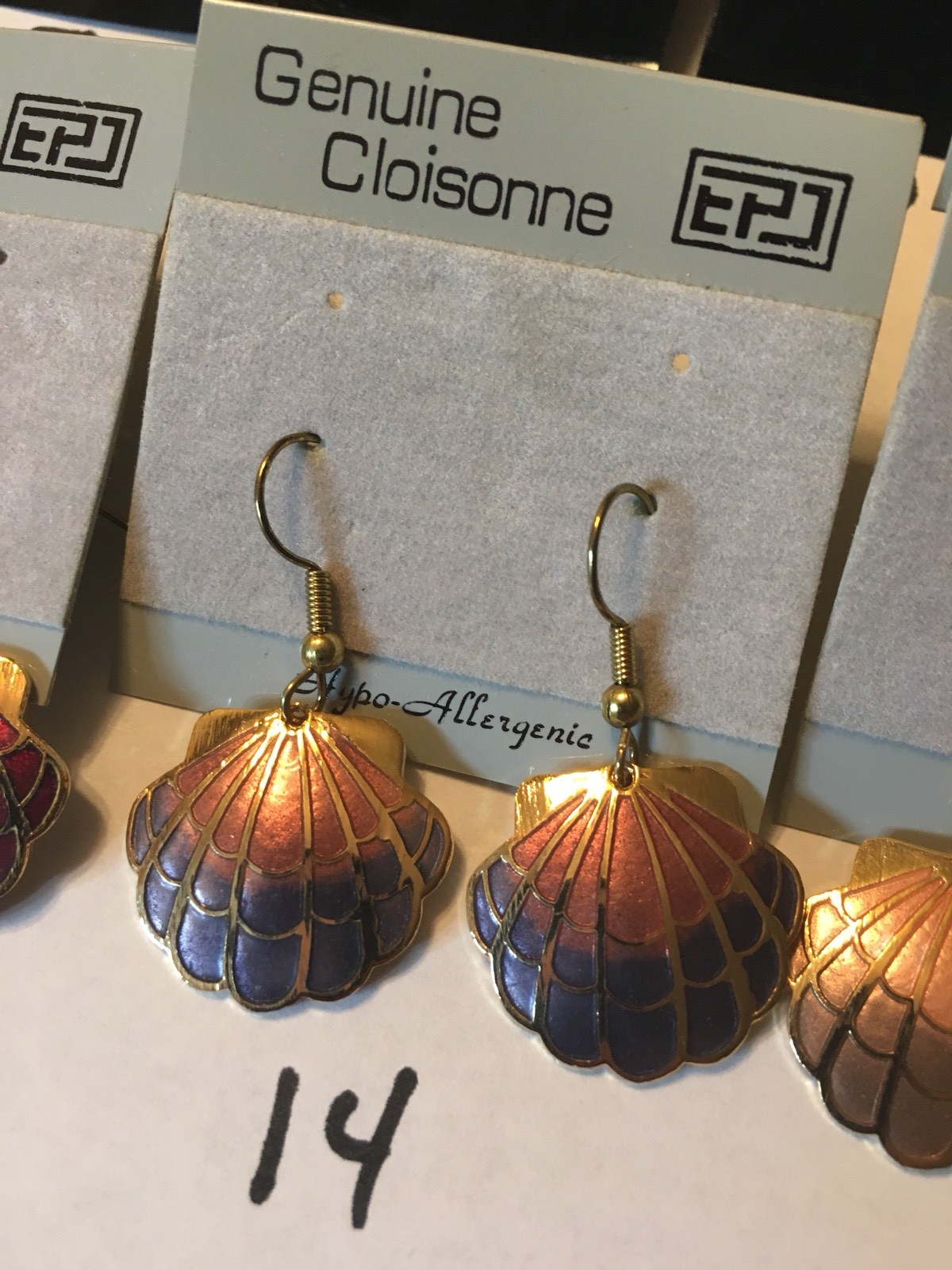 Vintage 1980s Cloisonne Pierced Earrings, You CHOOSE! Circle, Square VERY PRETTY