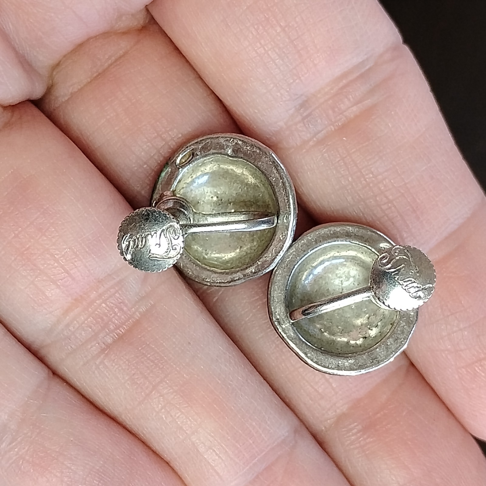 10 Vintage MCM Earrings W/Case Signed Glass Antique #10