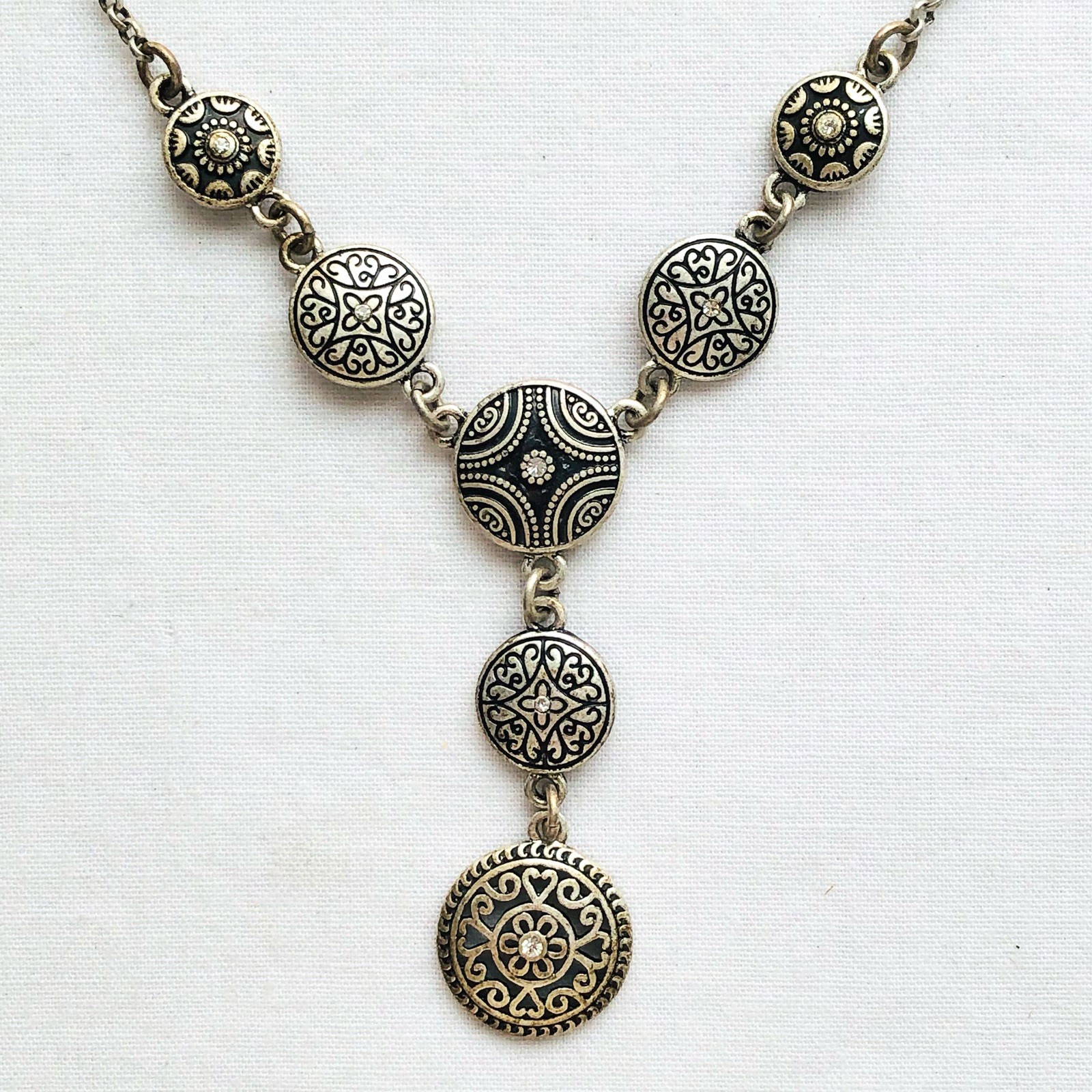 Layered Fringe Y Drop Necklaces Bold Boho Southwestern Style Signed Jewelry
