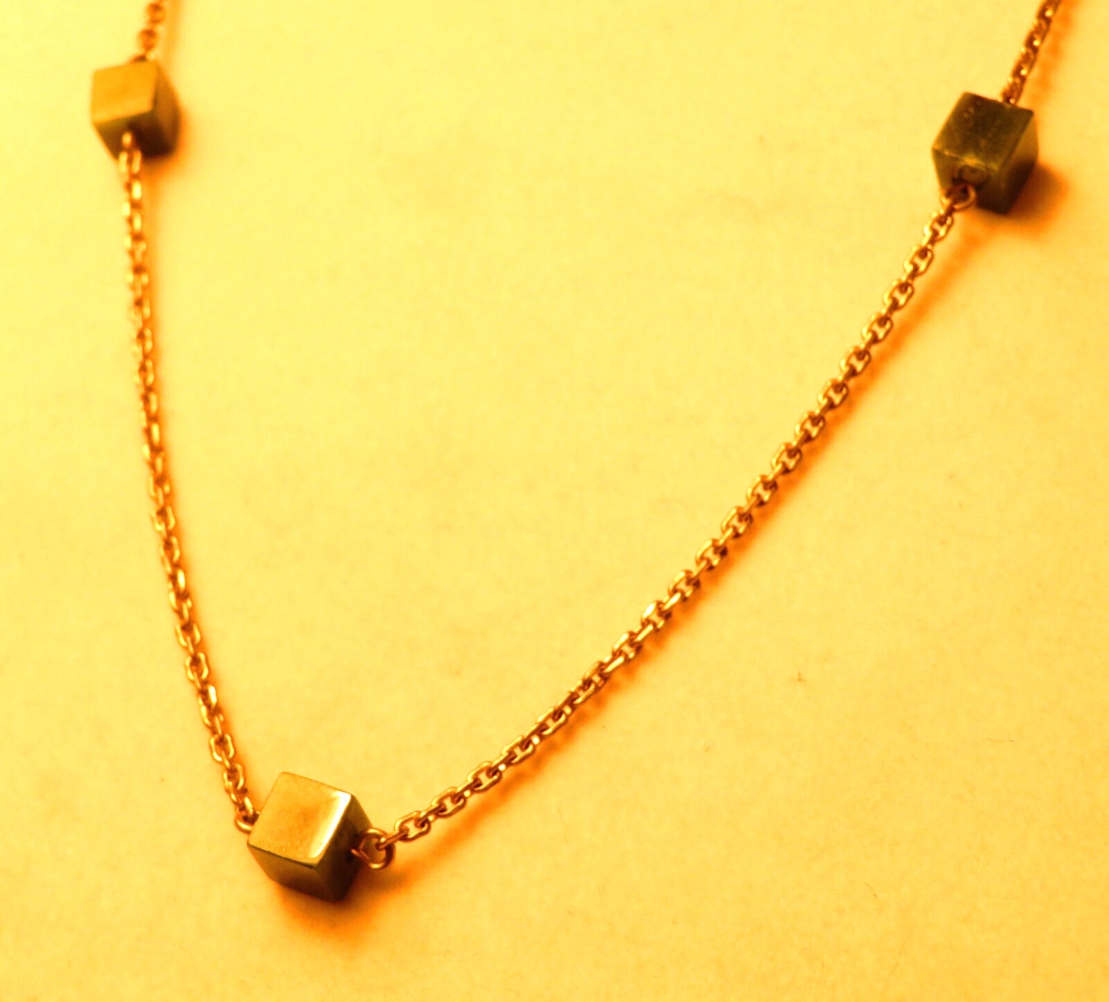 Cut Green Stone Necklace 12K Gold Filled Chain