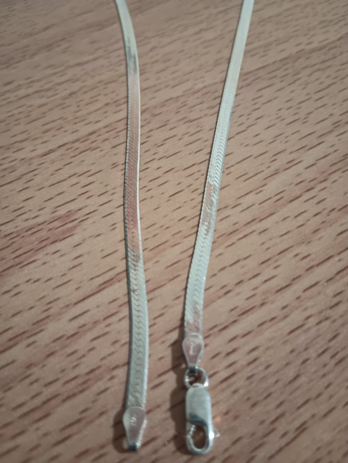 Vtg 925 Italian Italy Sterling Silver 3.5mm Herringbone Chain Necklace 20 1/4″