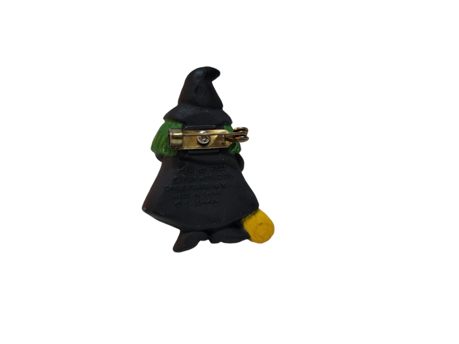 Vintage Witch Lapel Pin/Brooch Fun World Division 1980s Halloween Jewelry Kitsch