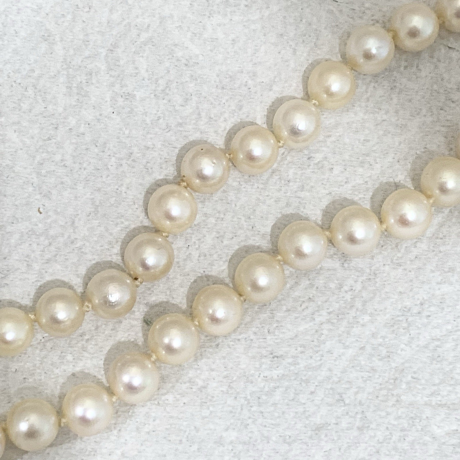 Hi Luster Fuji Akoya Pearl Necklace Strand Cream Graduated AAA+ 10mm VTG 19” WOW
