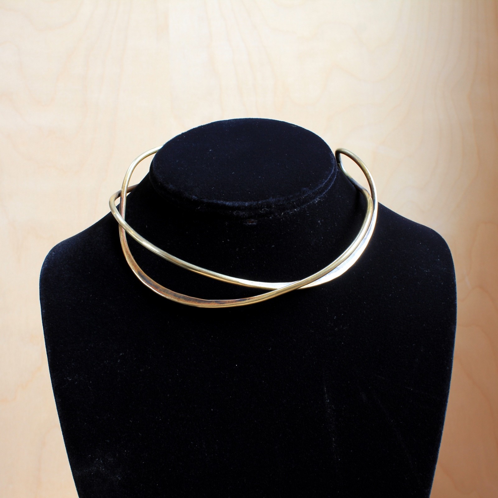 Art Smith – Mid-Century Modernist Jeweler – Signed Forged Brass Necklace