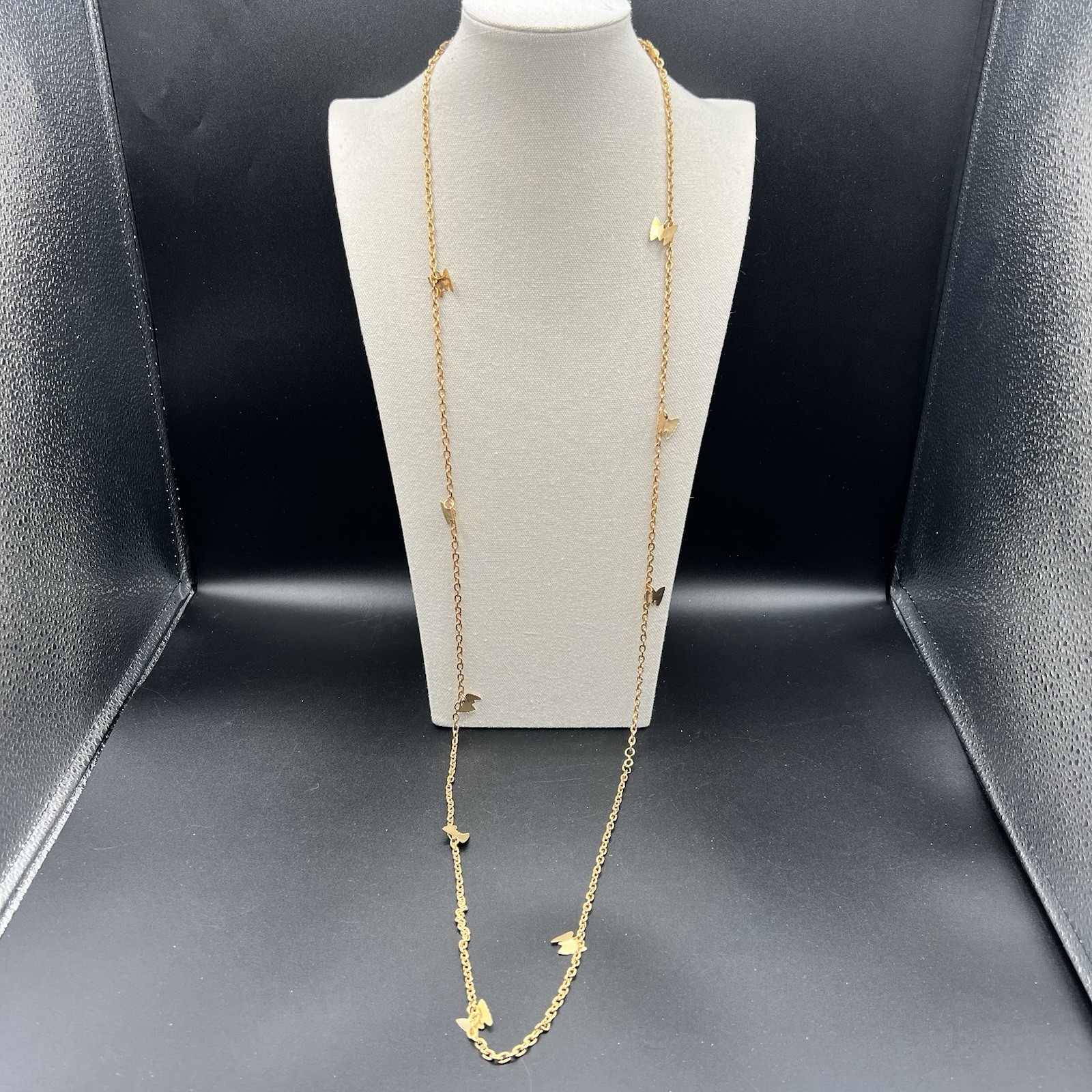 Sarah Coventry Butterfly Necklace Convertible Layered Gold Tone Opera 33″ + 20″