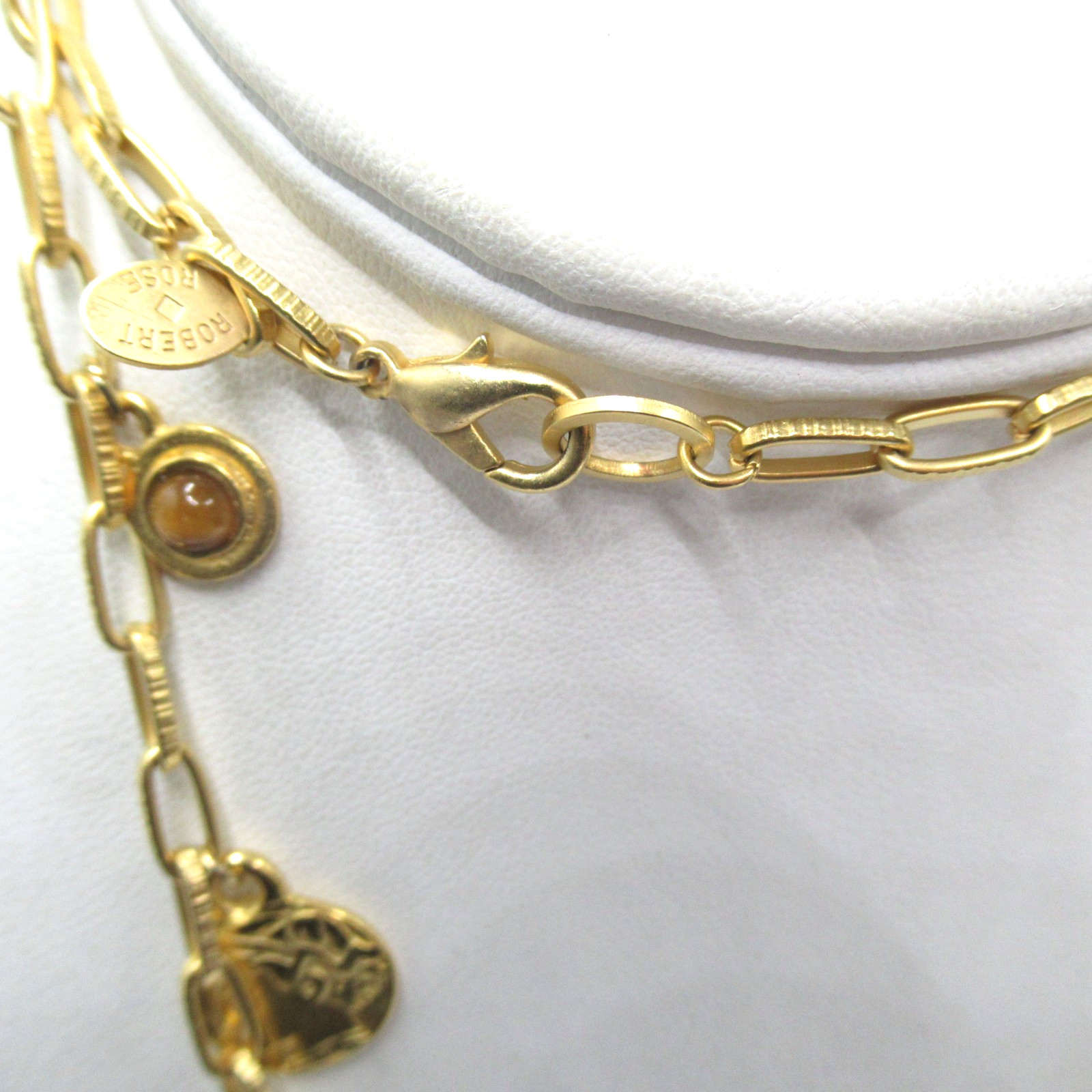 Robert Rose Gold Tone Faux Charms and Colorful 13 Charm Necklace Vintage