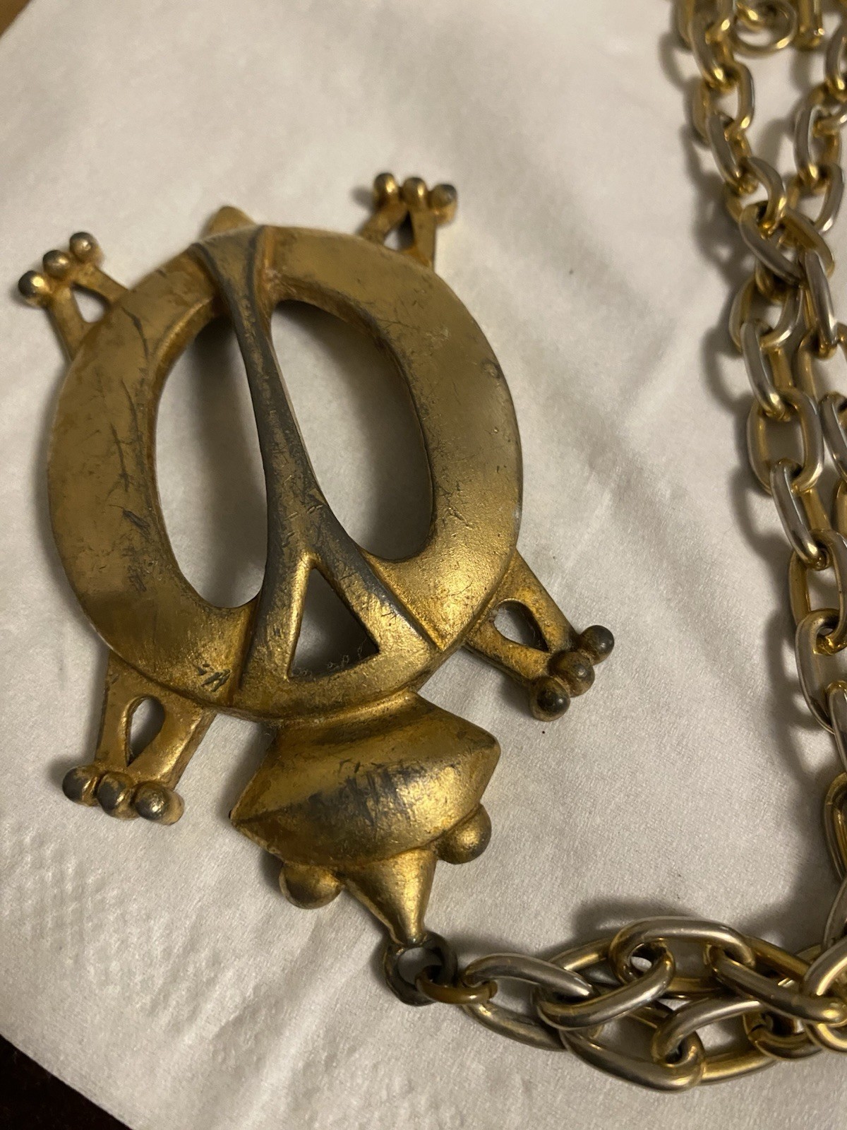 Arthur Pepper Art Turtle Pendant Necklace Gold Tone Hangs Approximately 13 1/2 “