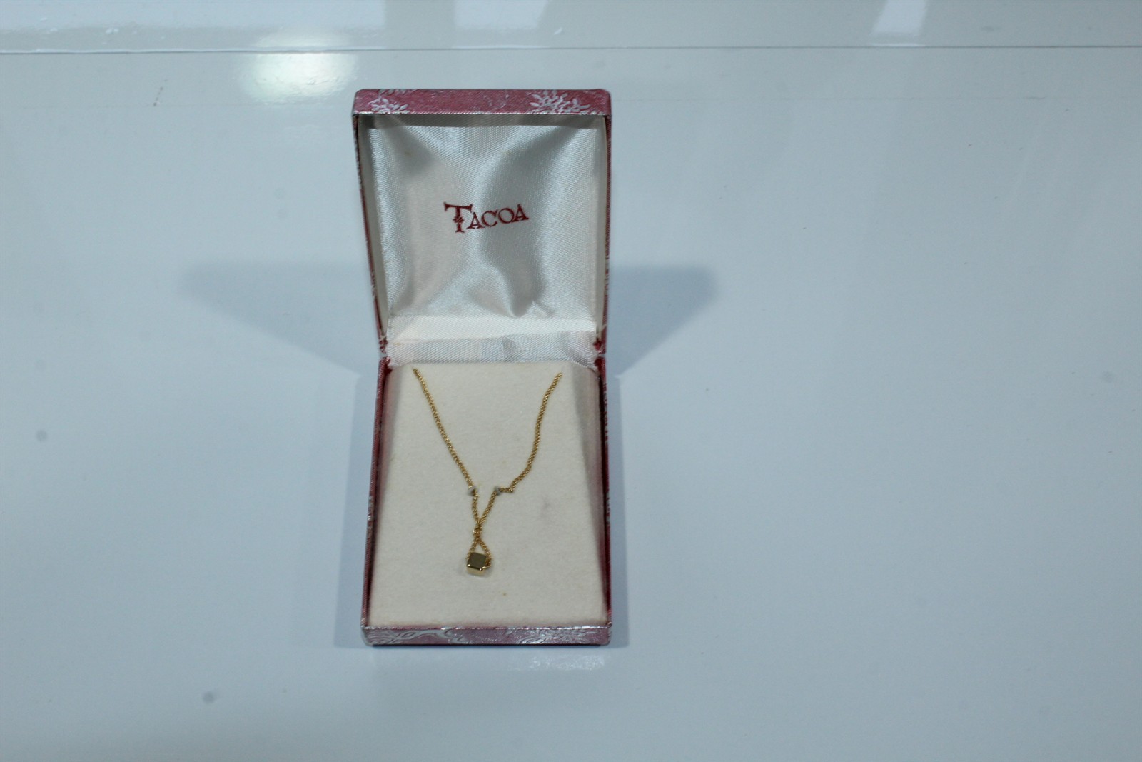 Vintage Jewelry Tacoa Gold-Tone Necklace With Cube Pendant