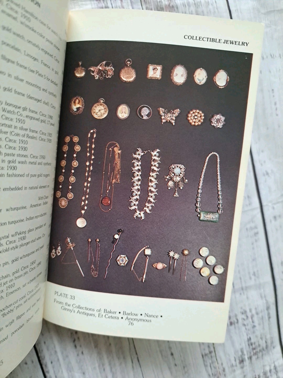 Collectible Jewelry 1850-1950 Hatpins Brooches Necklaces Etc. / Book + Values