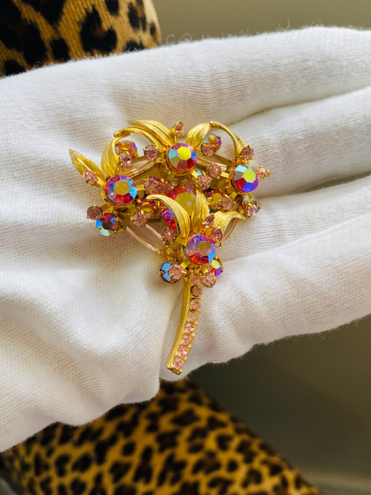 Vintage Juliana D&E Brooch Reference Book Piece 1964 60s MCM Pink Floral Spray