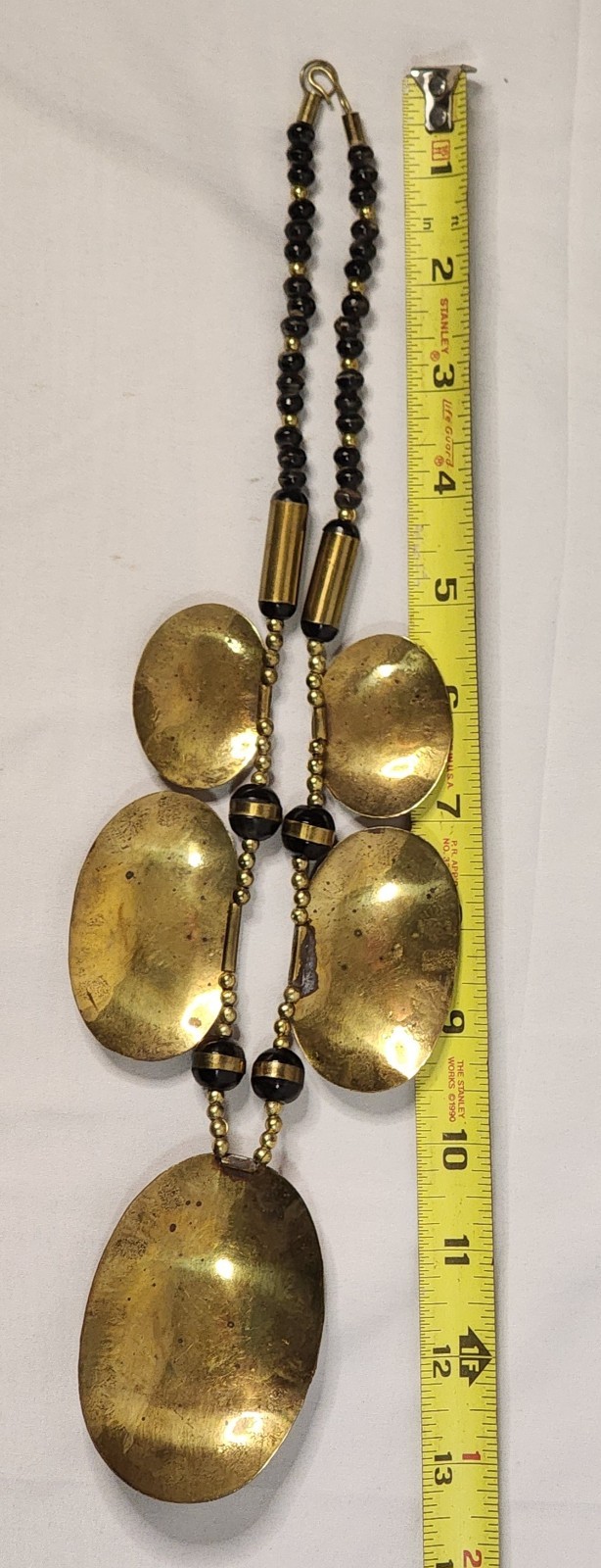 Vintage Mixed Metals Bib Statement Necklace W/matching hammered bangle