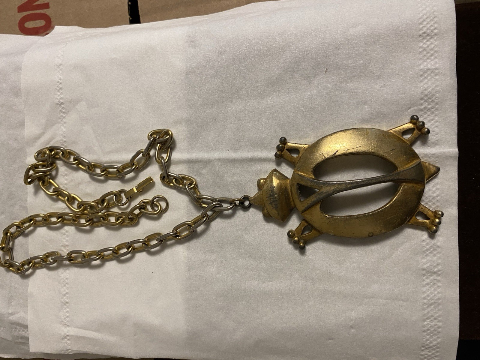 Arthur Pepper Art Turtle Pendant Necklace Gold Tone Hangs Approximately 13 1/2 “