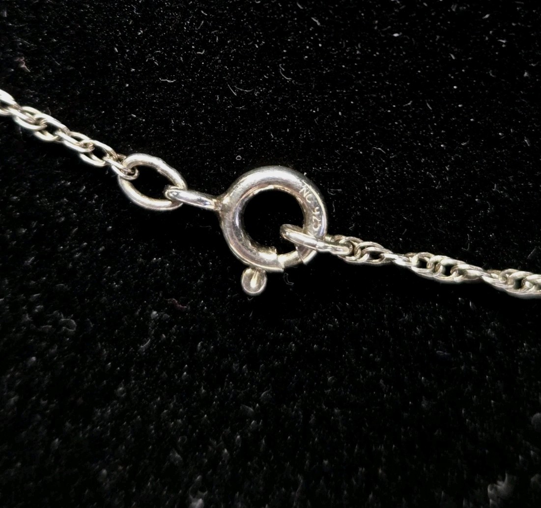 Vintage Sterling Silver Cannetille Filigree Flower Pendant Necklace 18″ 15.5 Gr