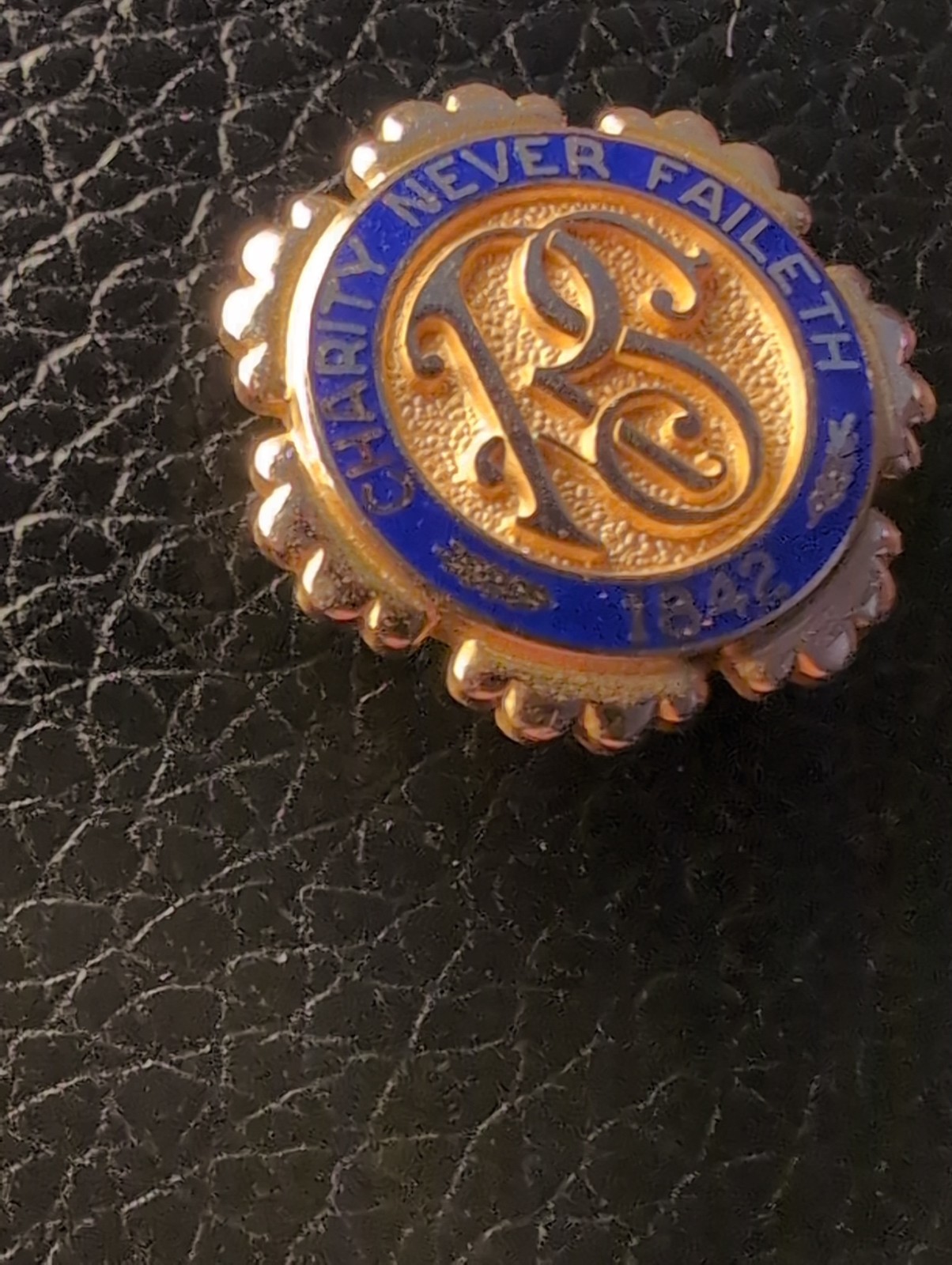Gold Filled LDS Mormon Relief Society Charity Never Faileth Lapel Pin 1/10 12k
