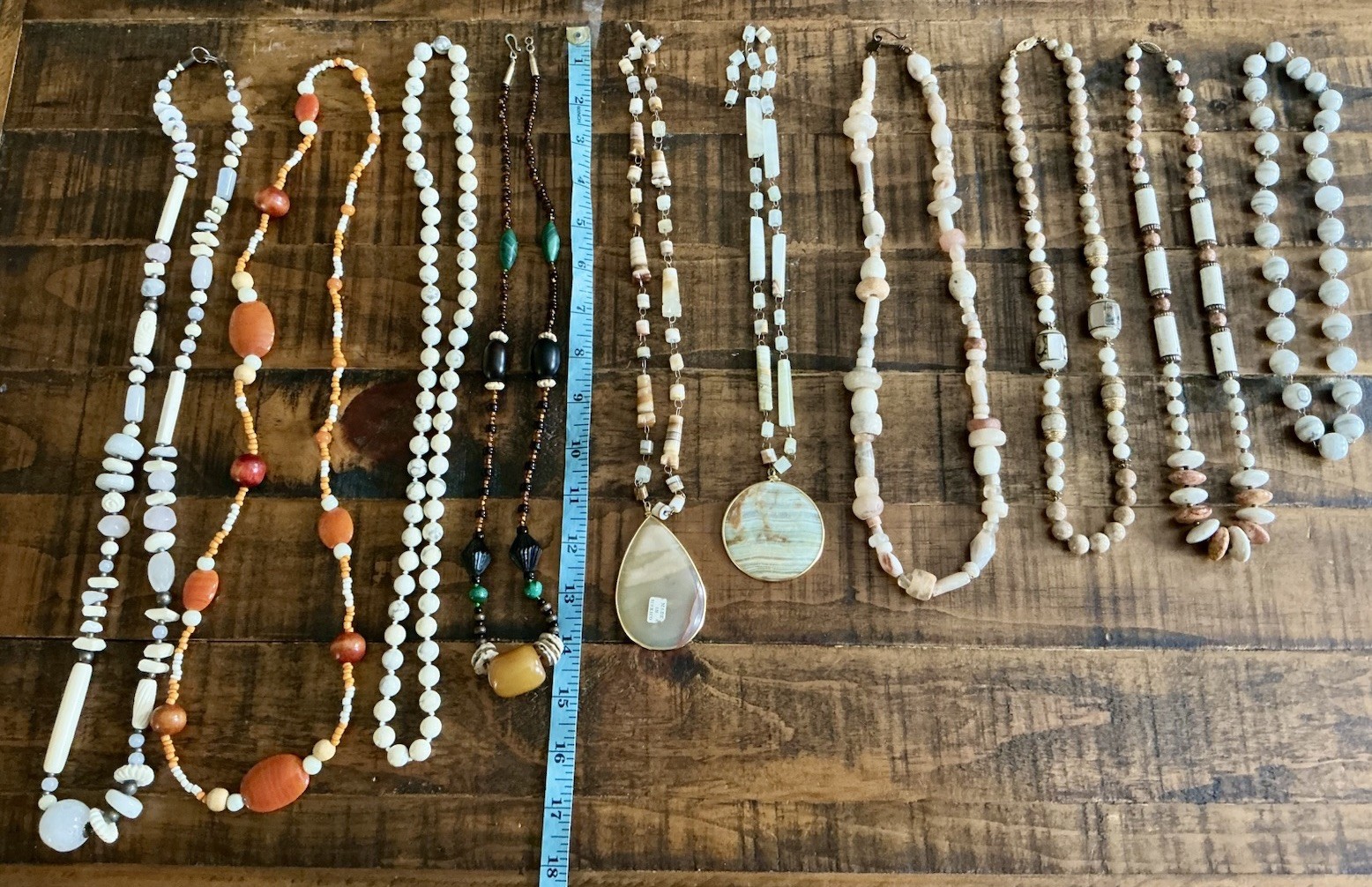 Vintage Stone Bead Necklace Lot Of 10 Southwestern Style Boho Nice Variety