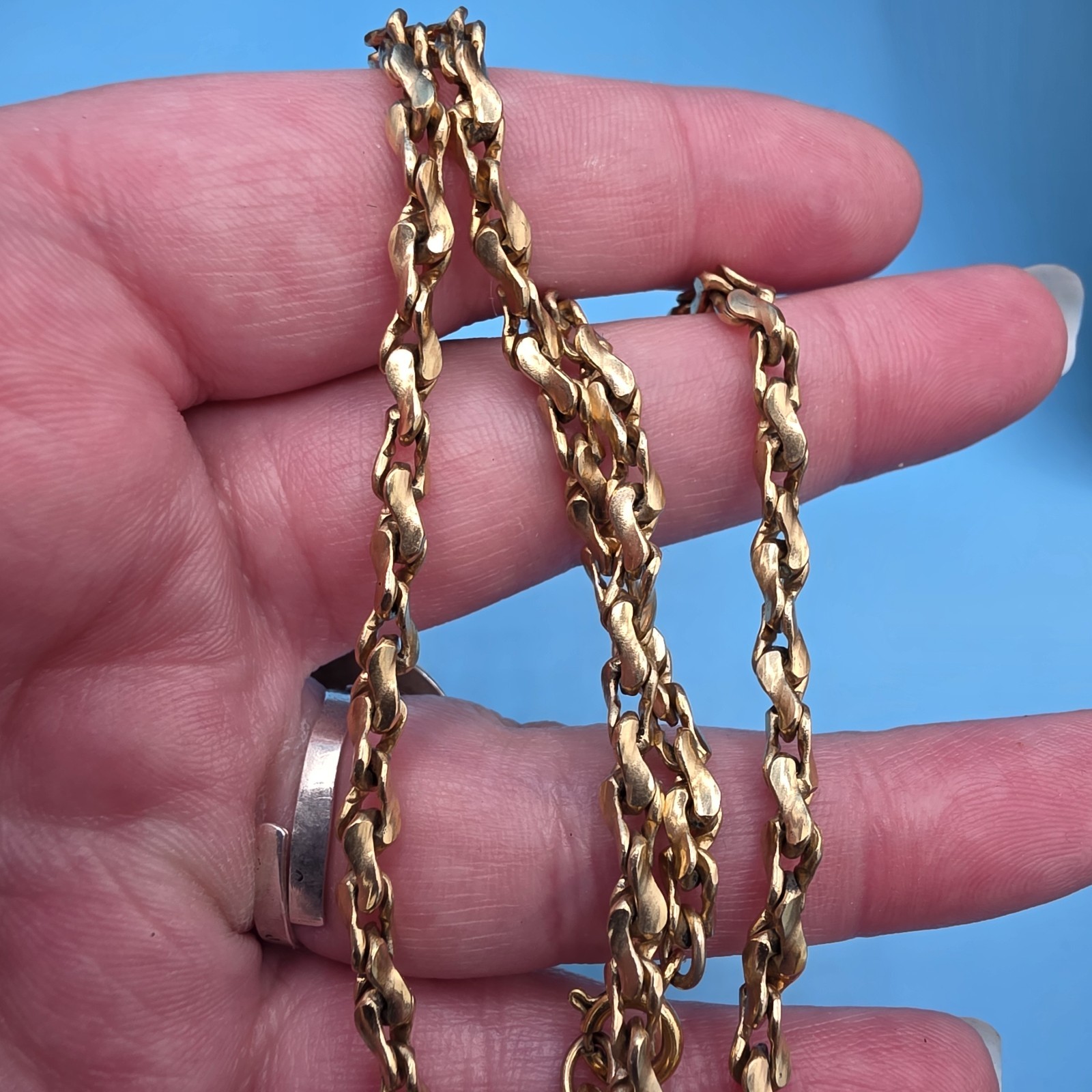 Vintage 9k Gold Chain Necklace W/ 12K GF Clasp
