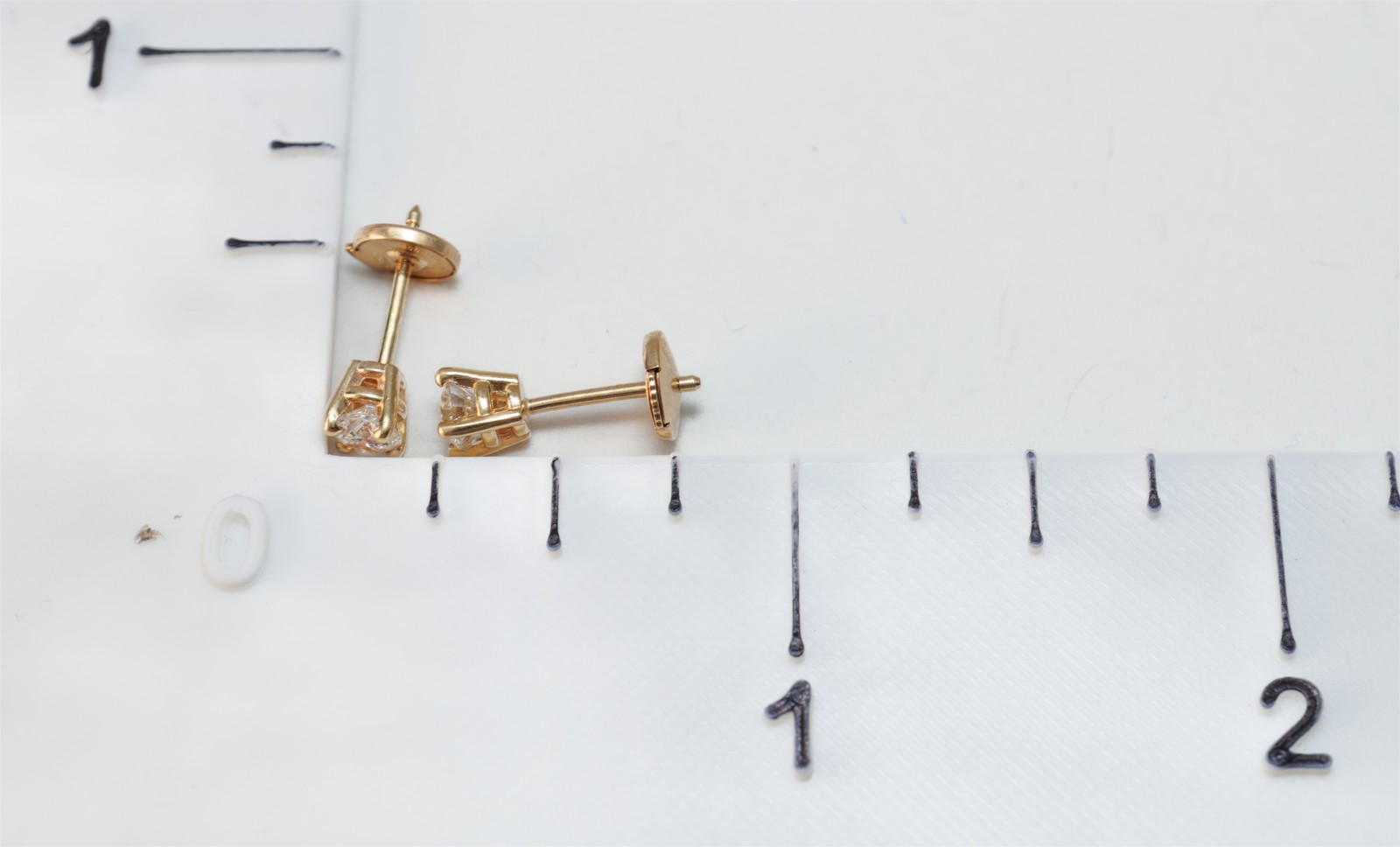 Natural Diamond 1/2ctw Studs Round 14k Yellow Gold Earrings Secure Lock Backs