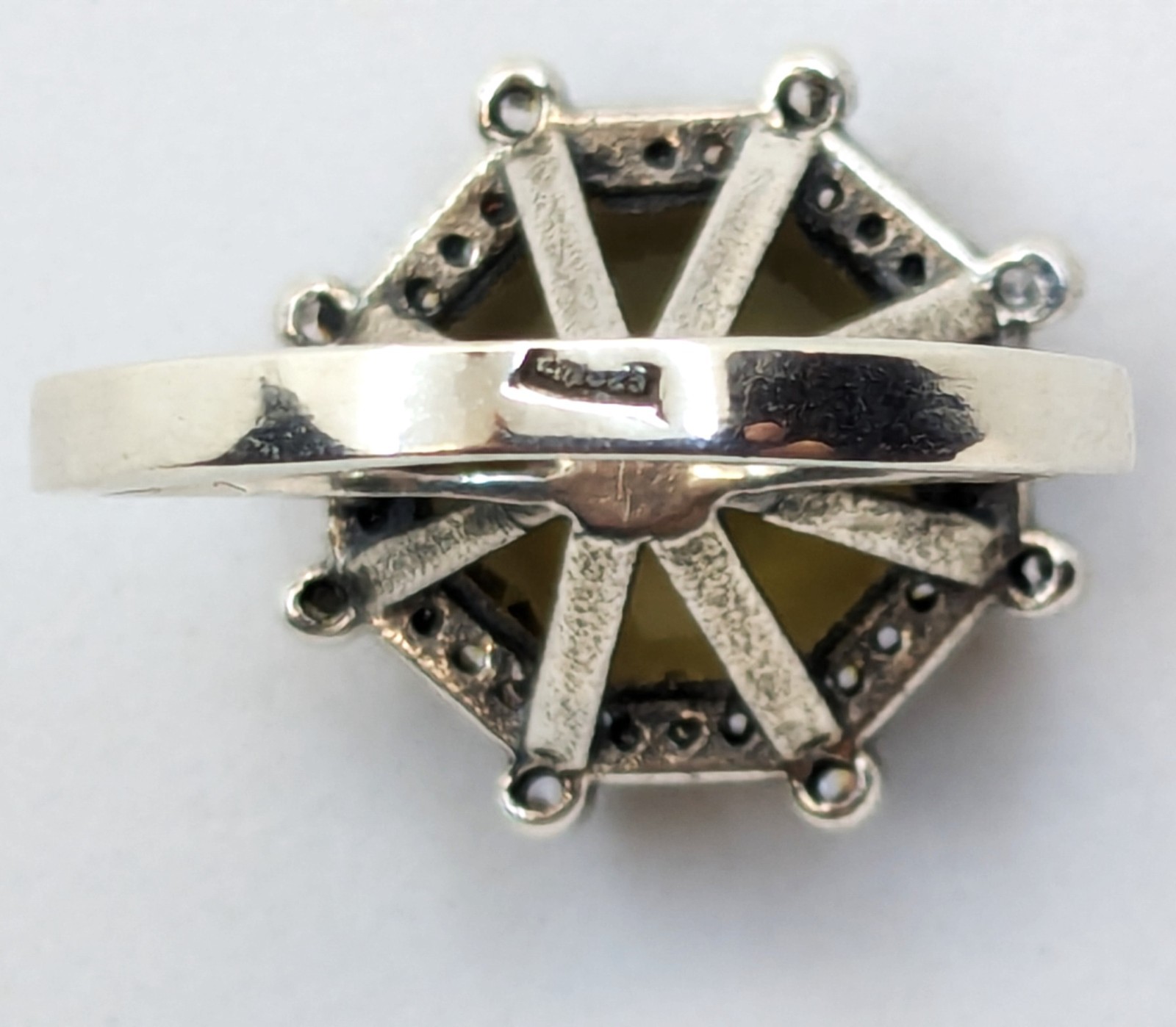 Vintage Luxury RING Silver 925 with Big Bright Stone -size: 7US (17.5mm) | #5