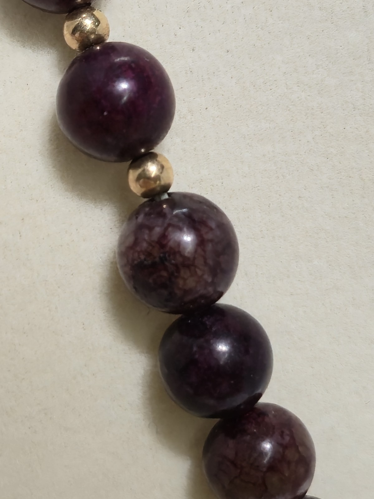 Dragon Vein Agate Bead W/ Cloisonne Enamel Pendant Necklace 18″ Sterling Clasp