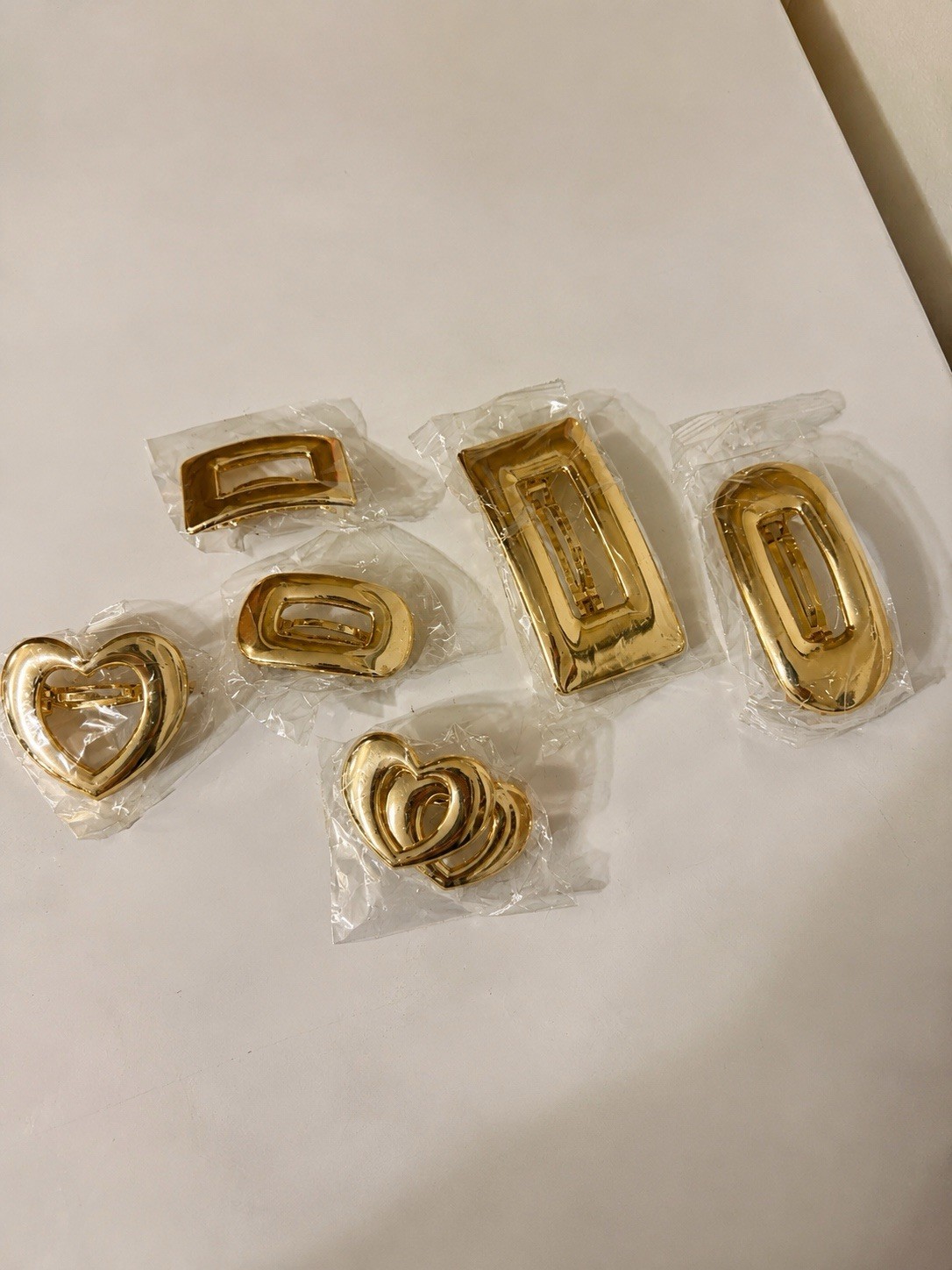 Gold Tone Heart Dress Clip Lot Vintage Style Accessory for Dresses