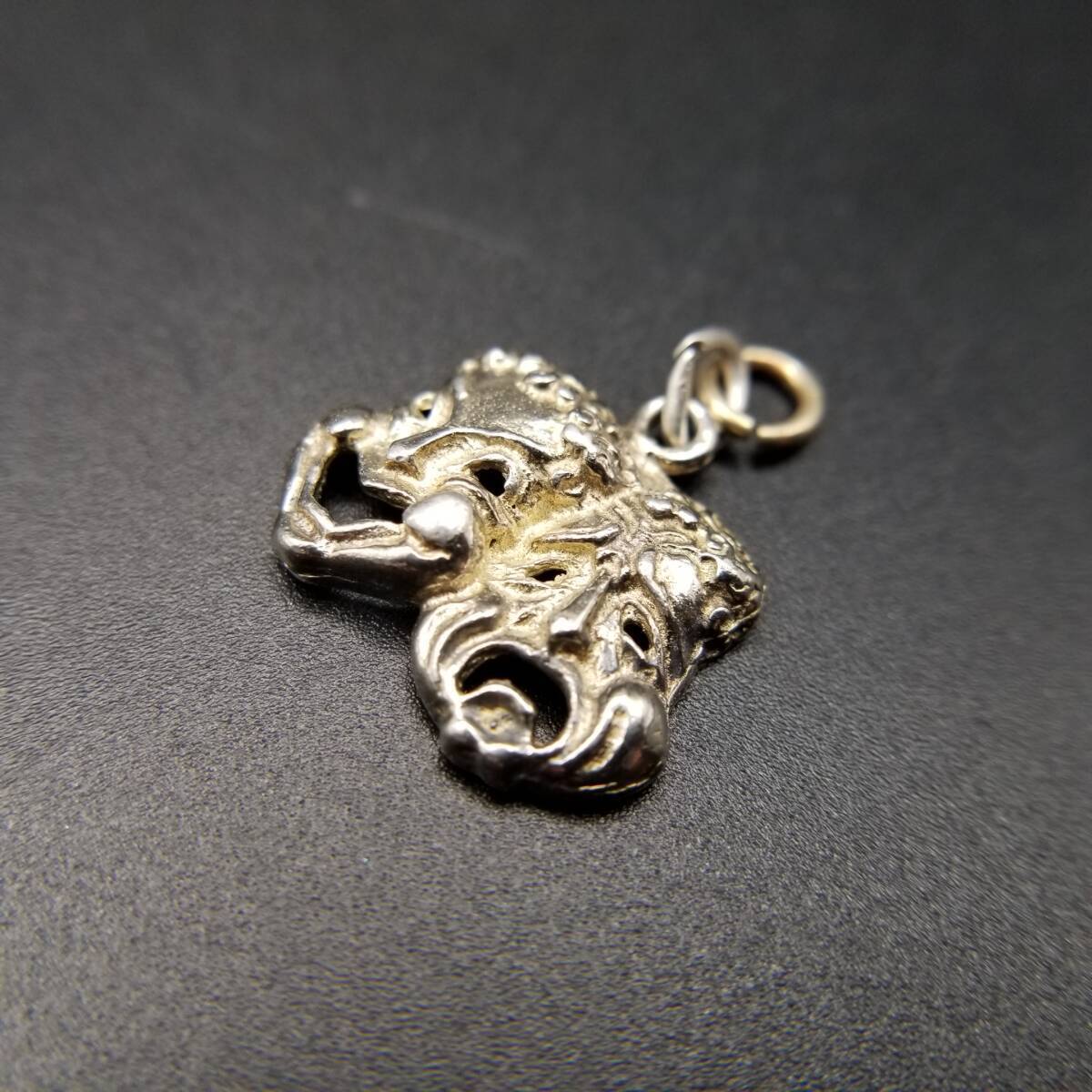 Two Face Smile/Sad Face Vintage Charm Silver Plated Pendant Head Sock and Baskin