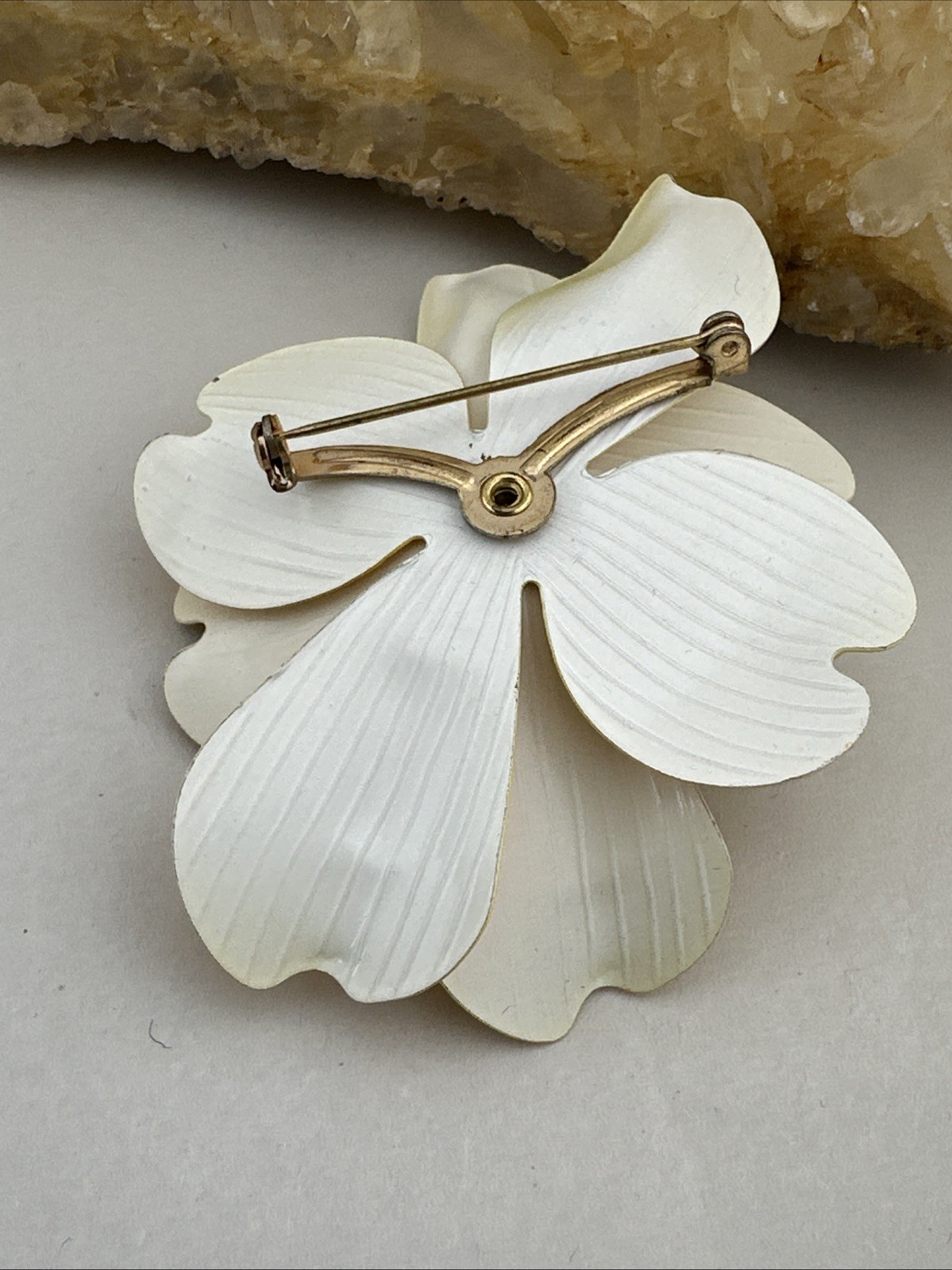 Vintage Lemon Yellow Lime Green Enamel Metal Brooch
