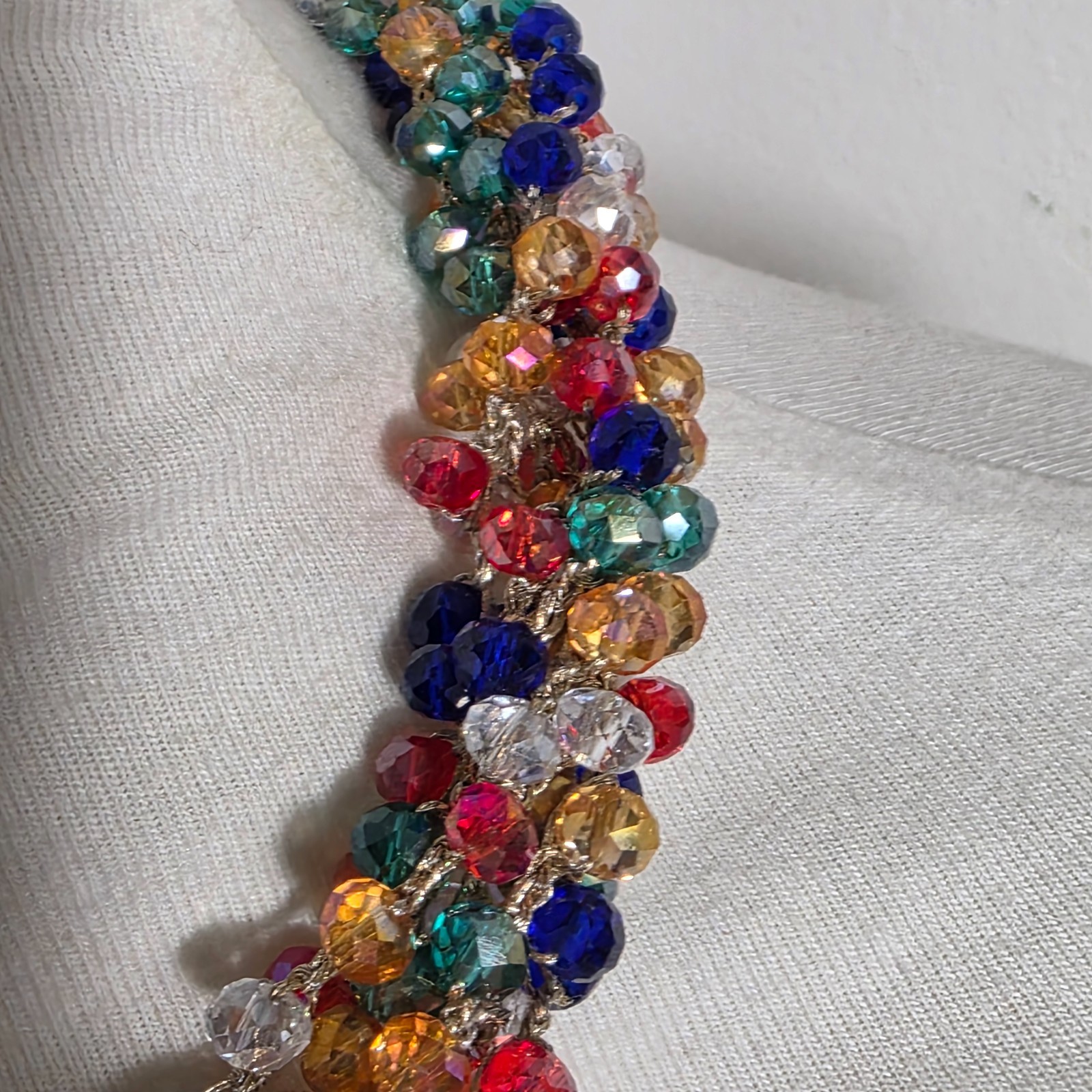 Stella & Ruby Multi-Colored Beaded Necklace Faceted Acrylic Crystal Beads