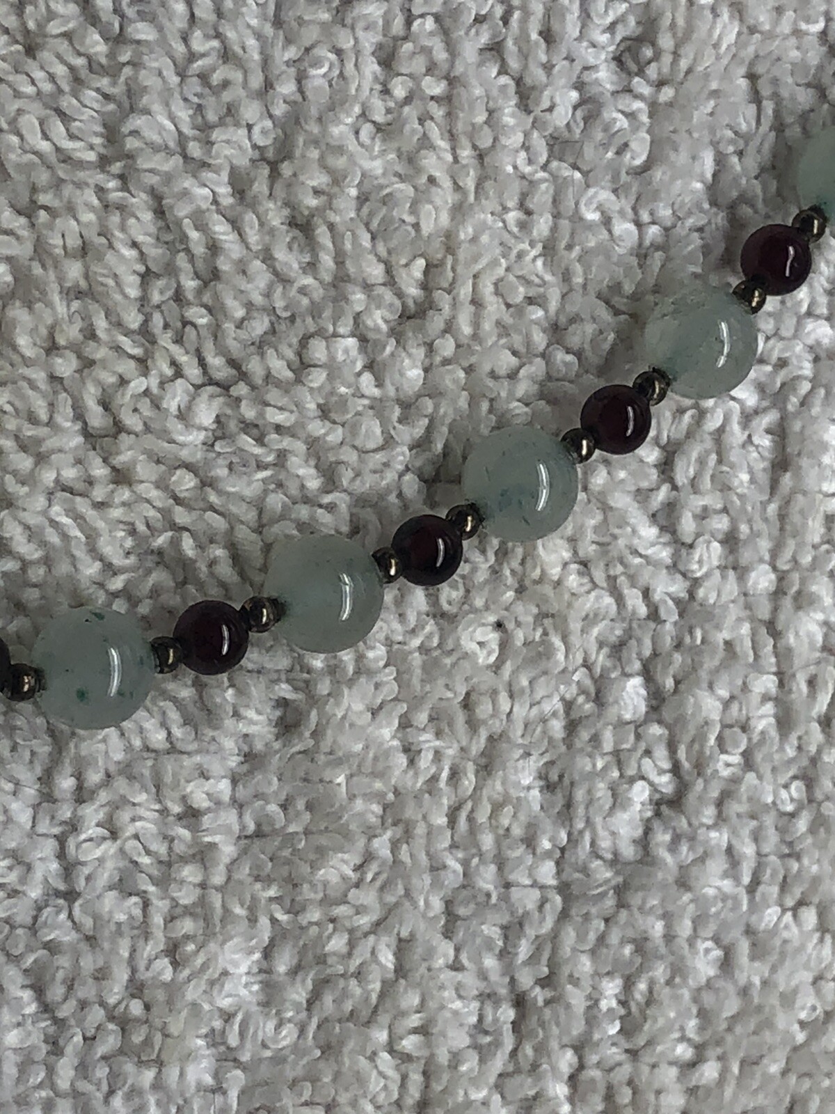 Vintage Jade Amethyst Necklace. Excellent Estate Auction Find 18”