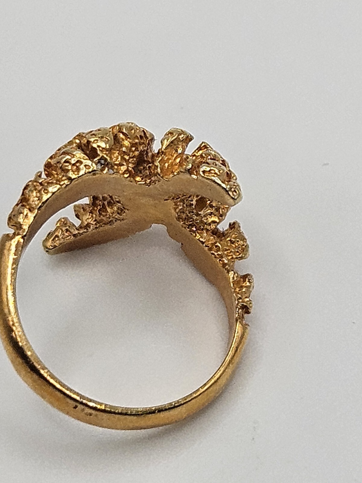 Vintage Modernist Gold Tone Finish Over Brass Petite Ring Size 6