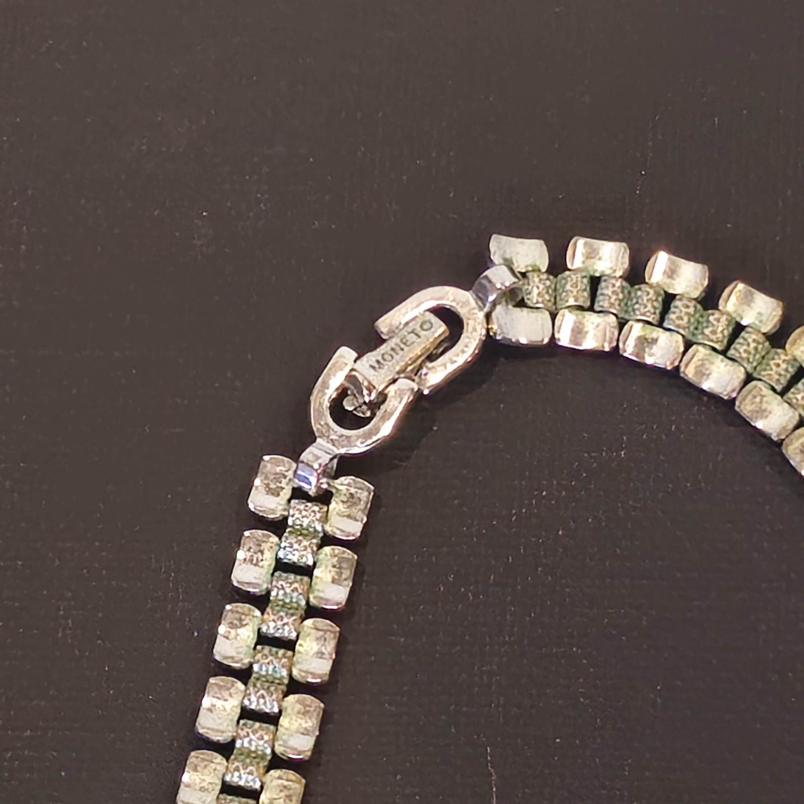 Monet Silver‑Tone Double Link Chain Necklace N Classic Polished Finish, Vintage