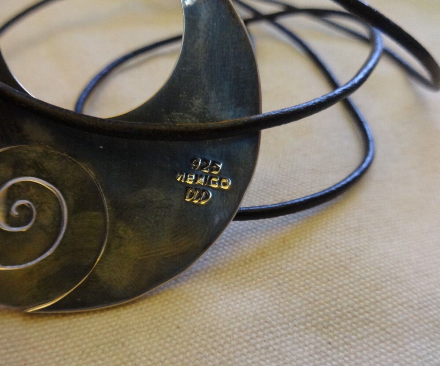 Vtg Modernist Signed DDD Sterling Dominique Dinouart Swirl Pendant And Necklace