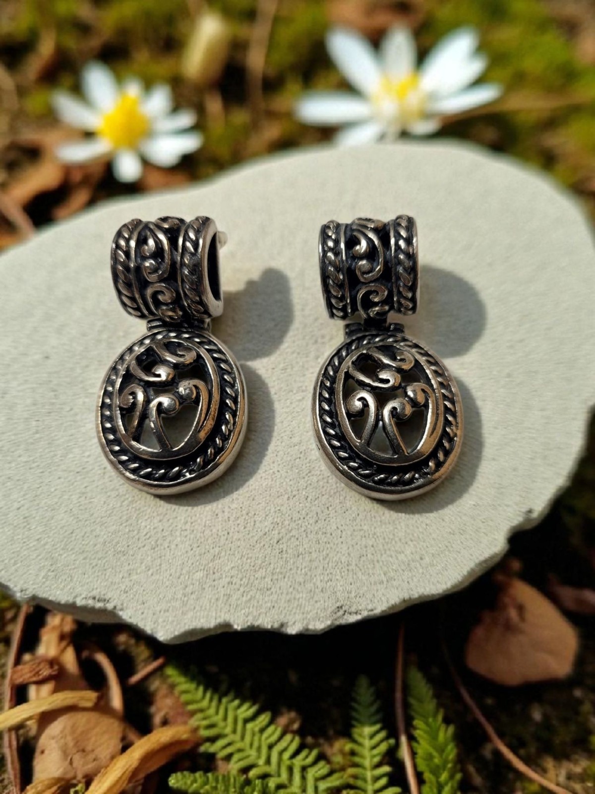 Vintage 925 ATI Mexico Sterling Silver 1.34″ Drop Dangle Earrings