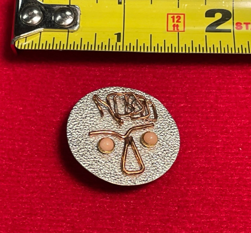 Lot of 2 Vintage Mid-Century Modernist Artisan Brooches – Includes “NERD”